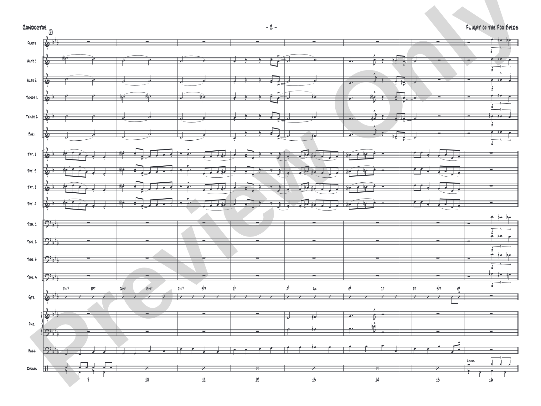 Flight of the Foo Birds: Jazz Ensemble Conductor Score & Parts