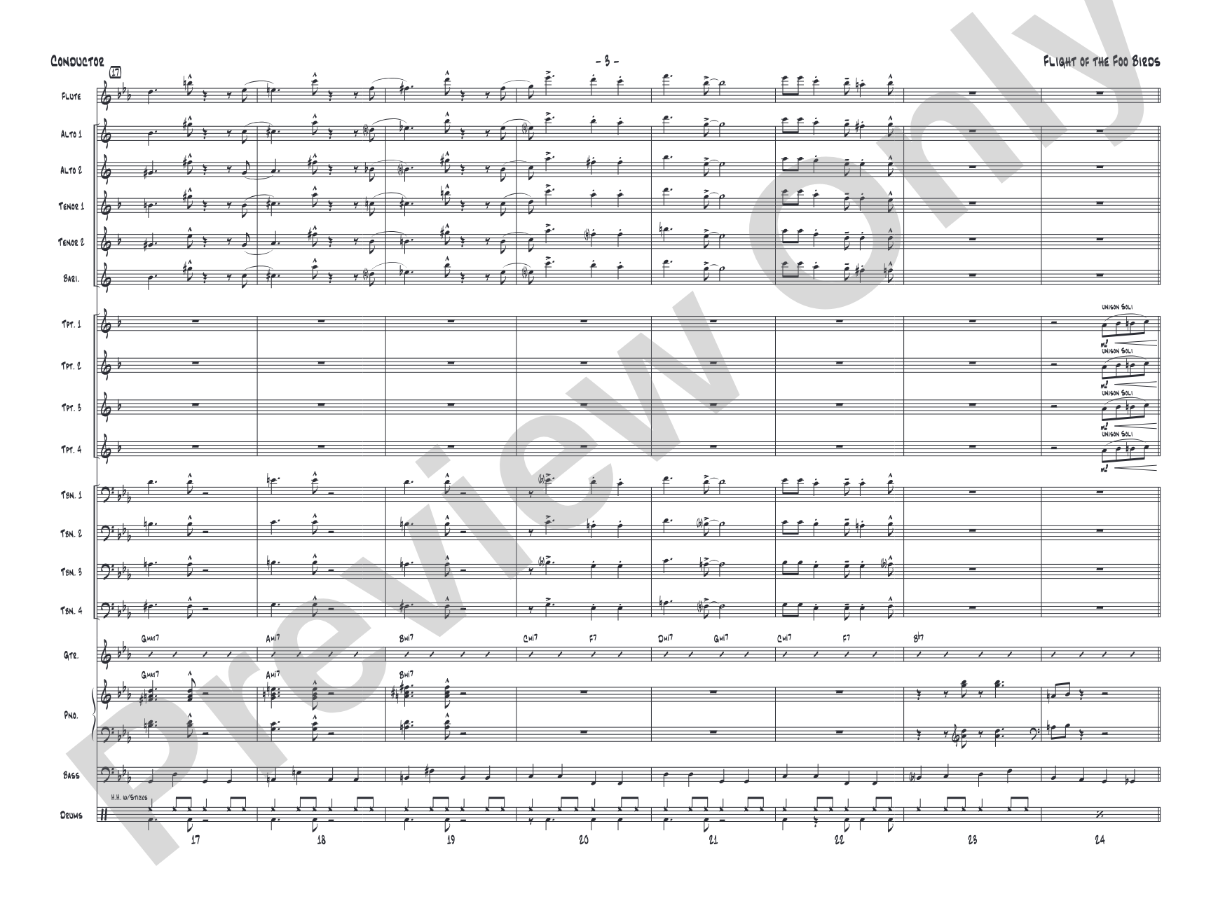 Flight of the Foo Birds: Jazz Ensemble Conductor Score & Parts