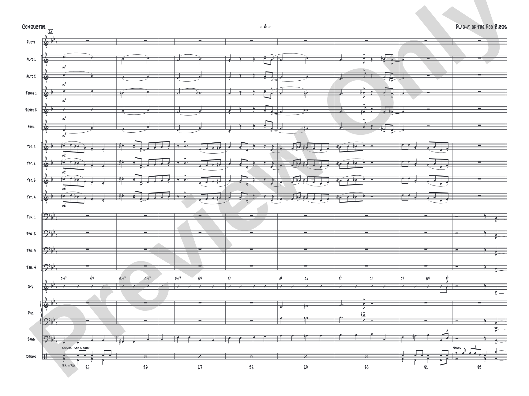 Flight of the Foo Birds: Jazz Ensemble Conductor Score & Parts