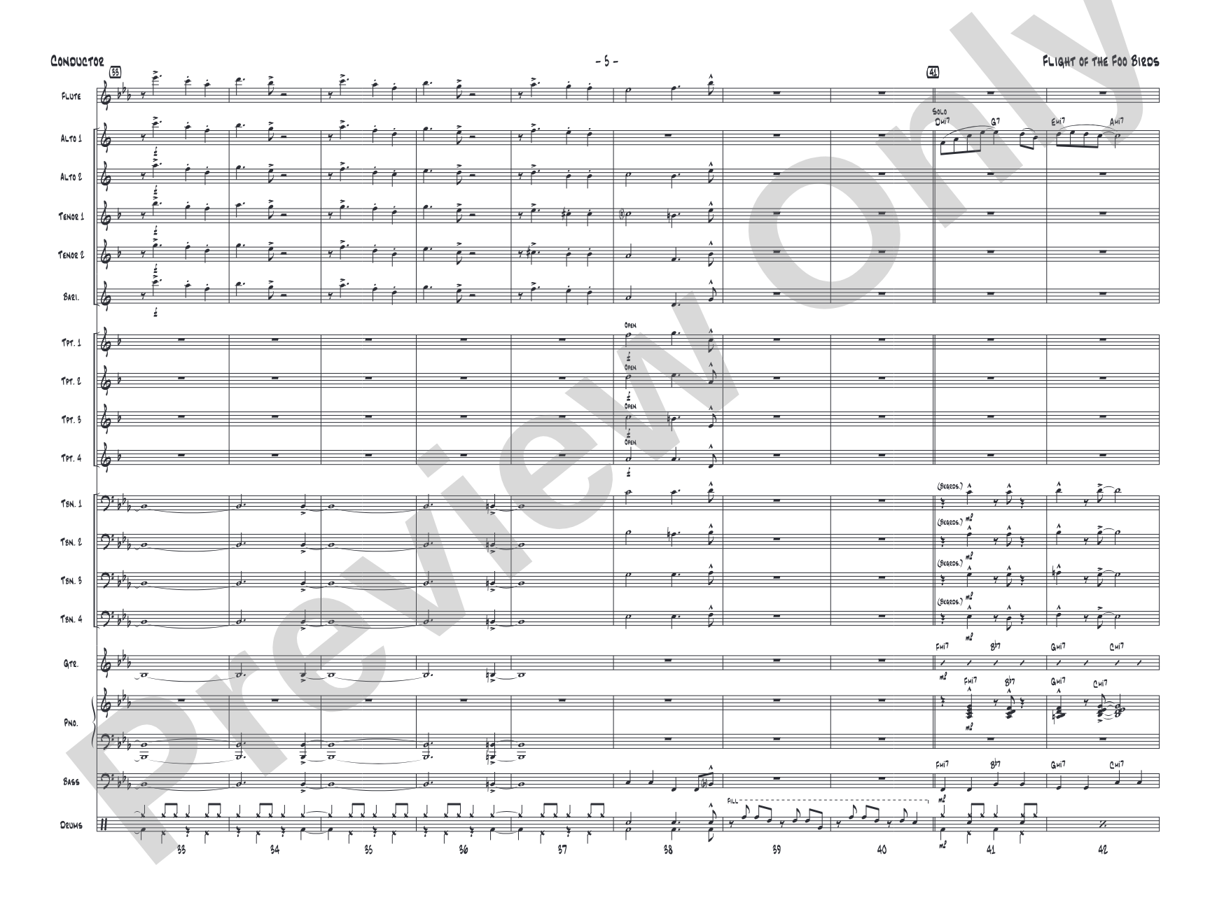 Flight of the Foo Birds: Jazz Ensemble Conductor Score & Parts