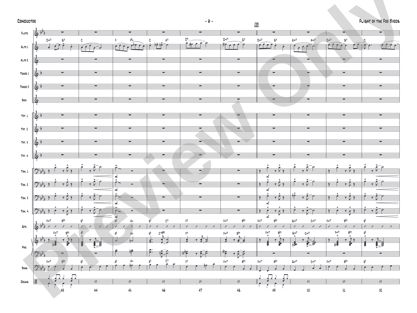 Flight of the Foo Birds: Jazz Ensemble Conductor Score & Parts