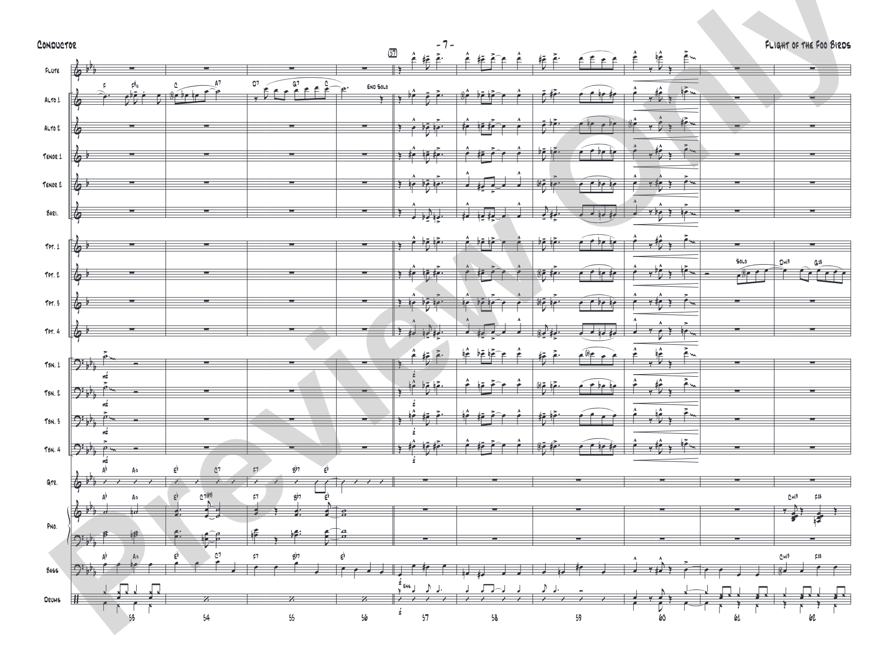 Flight of the Foo Birds: Jazz Ensemble Conductor Score & Parts