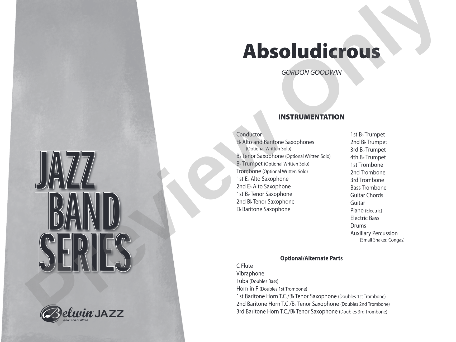 Absoludicrous: Jazz Ensemble Conductor Score & Parts