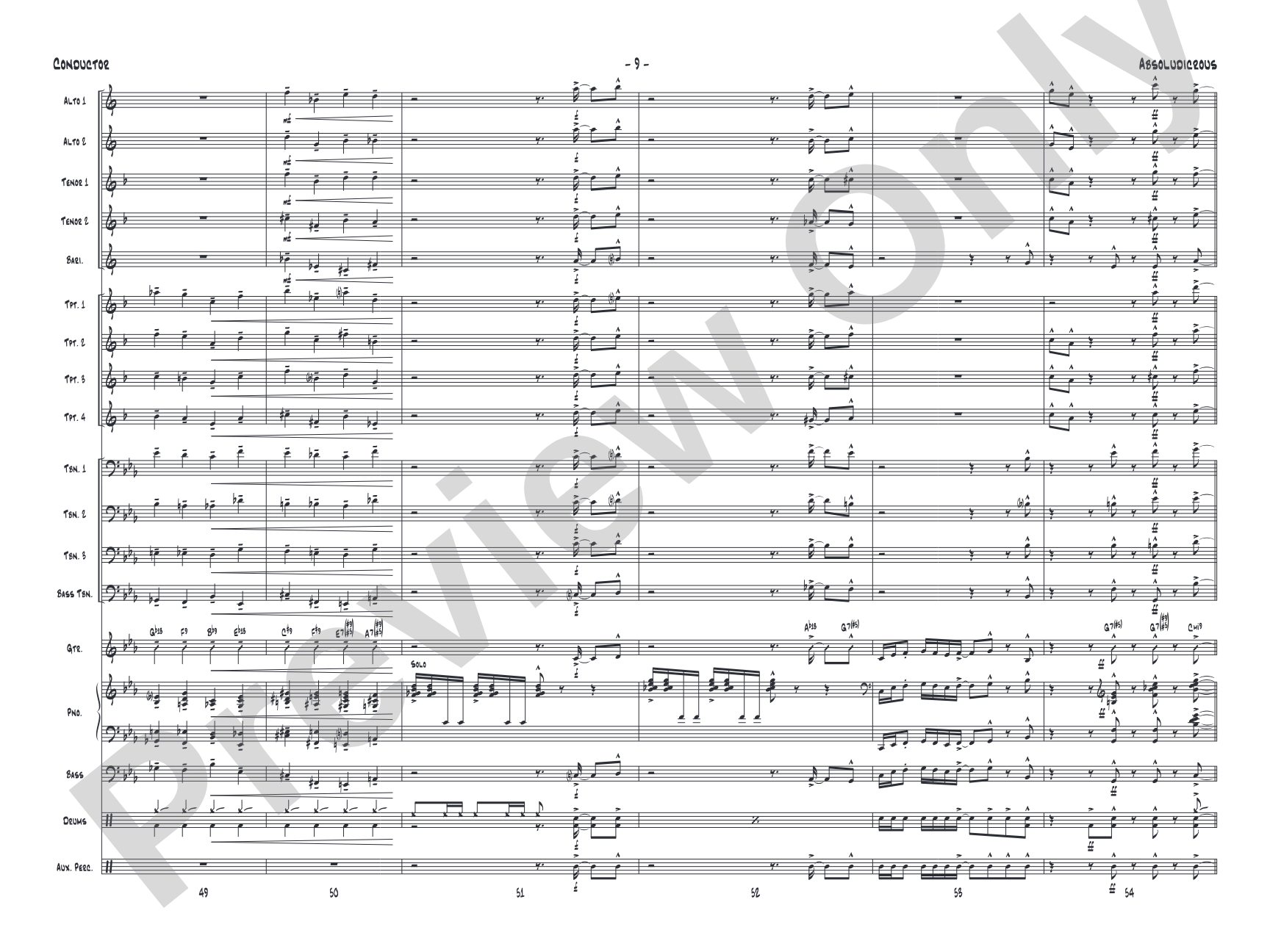 Absoludicrous: Jazz Ensemble Conductor Score & Parts