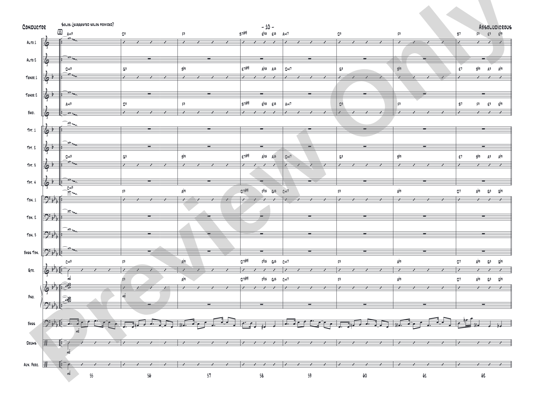 Absoludicrous: Jazz Ensemble Conductor Score & Parts