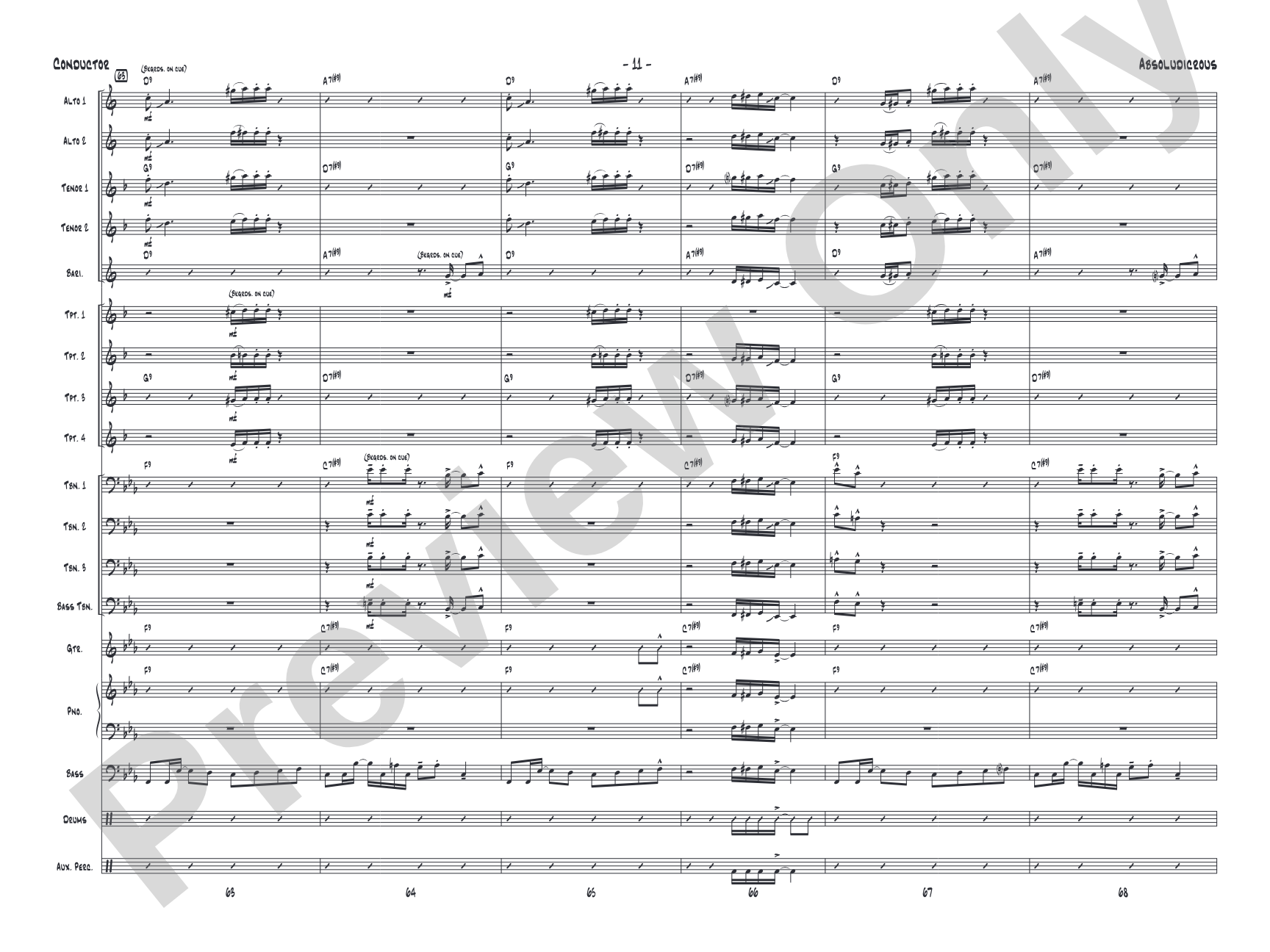 Absoludicrous: Jazz Ensemble Conductor Score & Parts