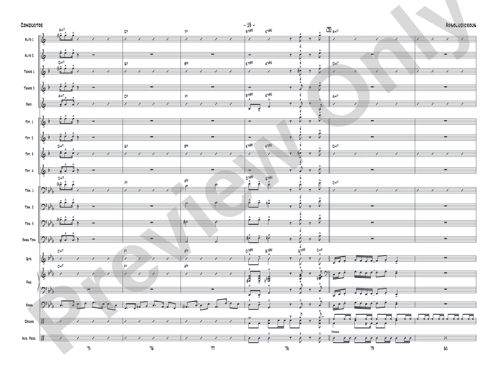 Absoludicrous: Jazz Ensemble Conductor Score & Parts