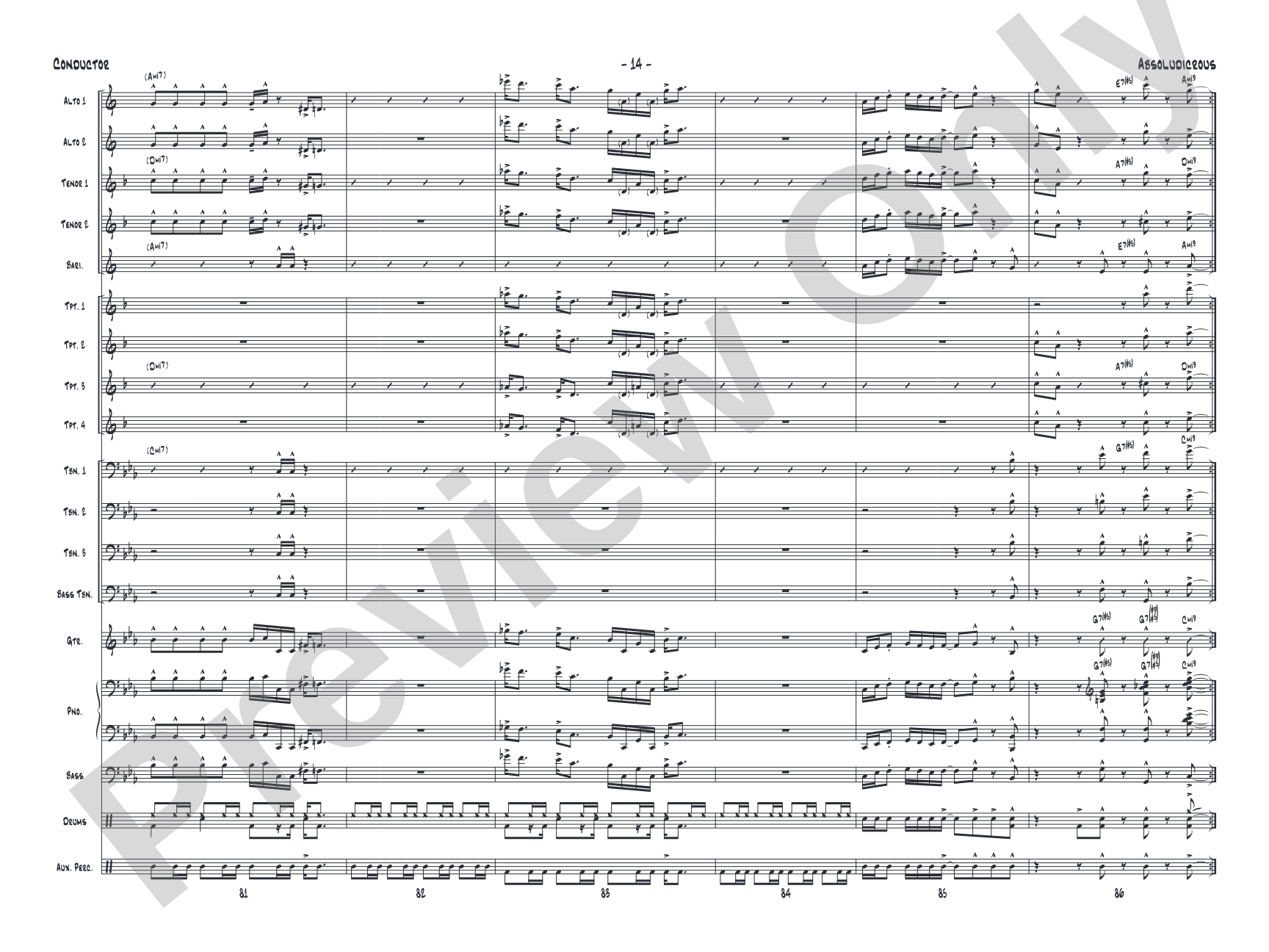 Absoludicrous: Jazz Ensemble Conductor Score & Parts