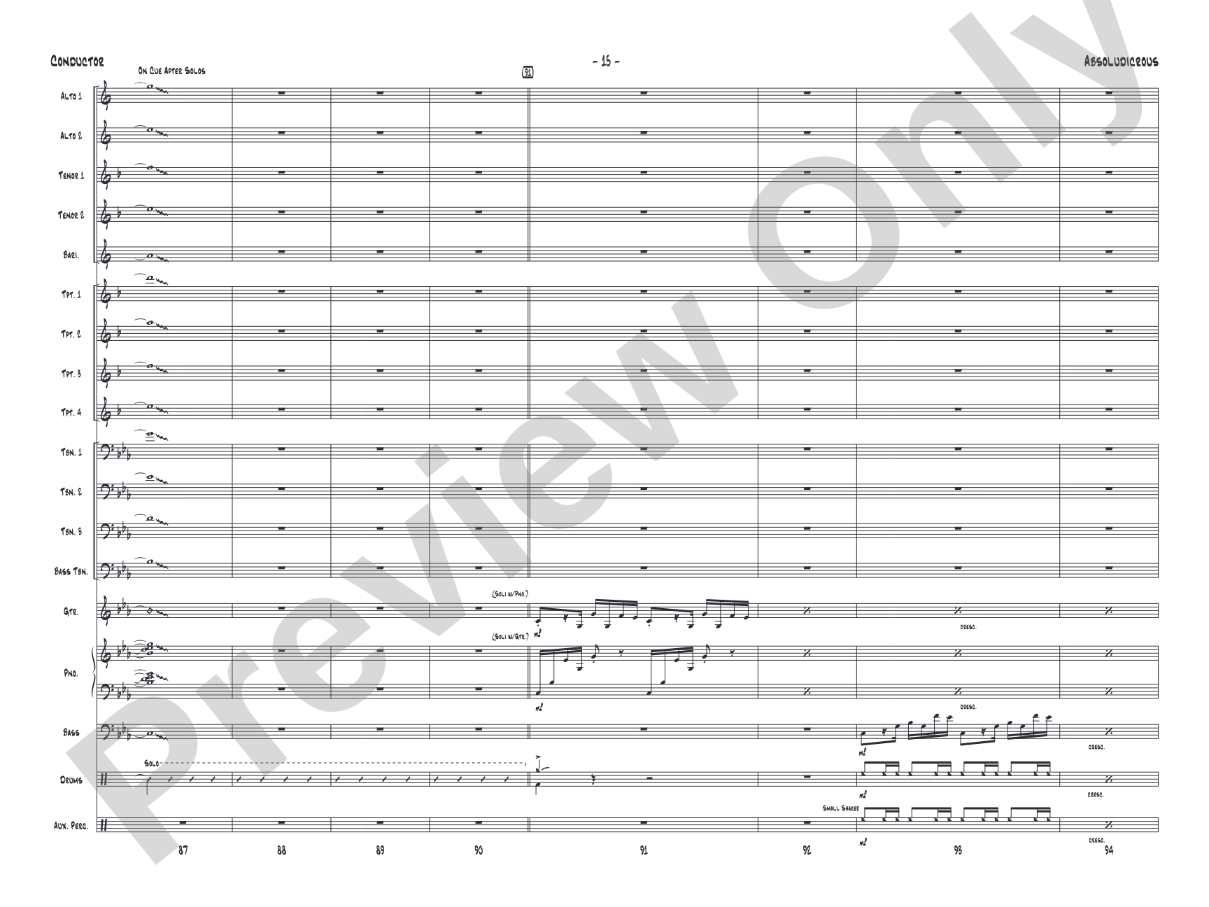 Absoludicrous: Jazz Ensemble Conductor Score & Parts