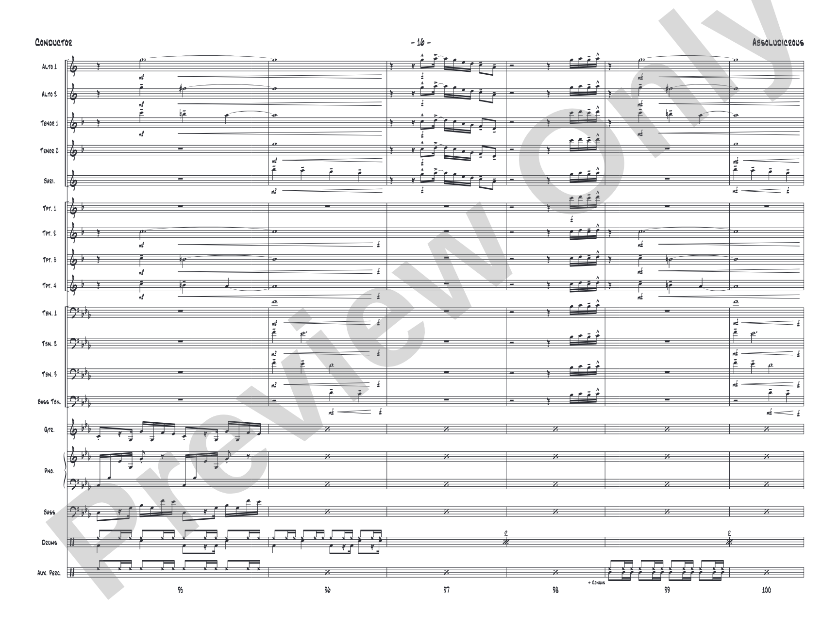 Absoludicrous: Jazz Ensemble Conductor Score & Parts