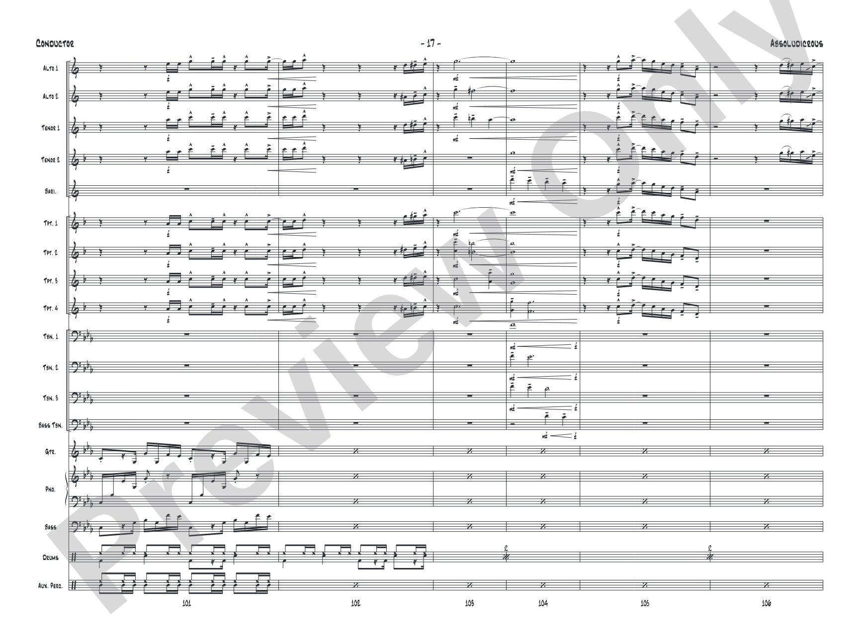 Absoludicrous: Jazz Ensemble Conductor Score & Parts