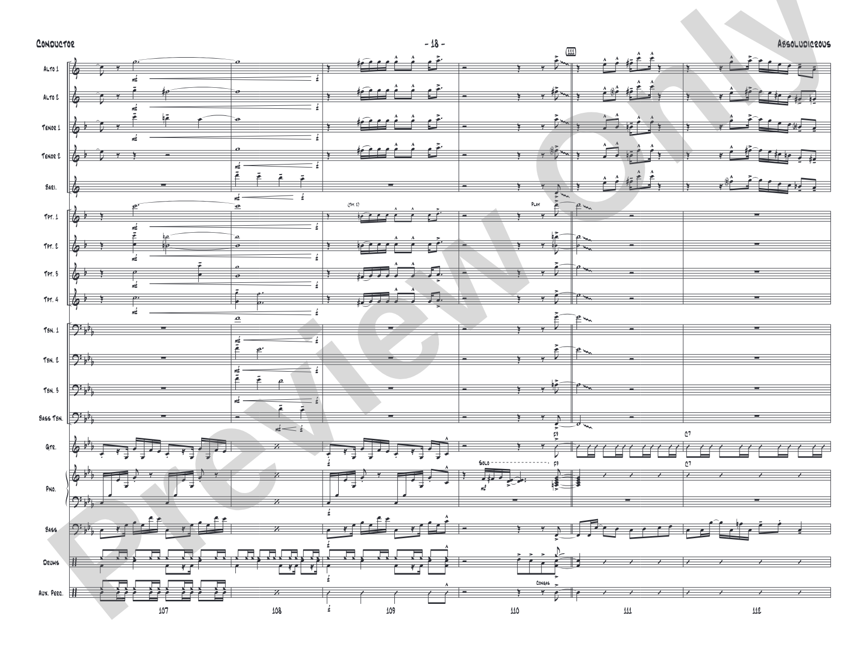 Absoludicrous: Jazz Ensemble Conductor Score & Parts