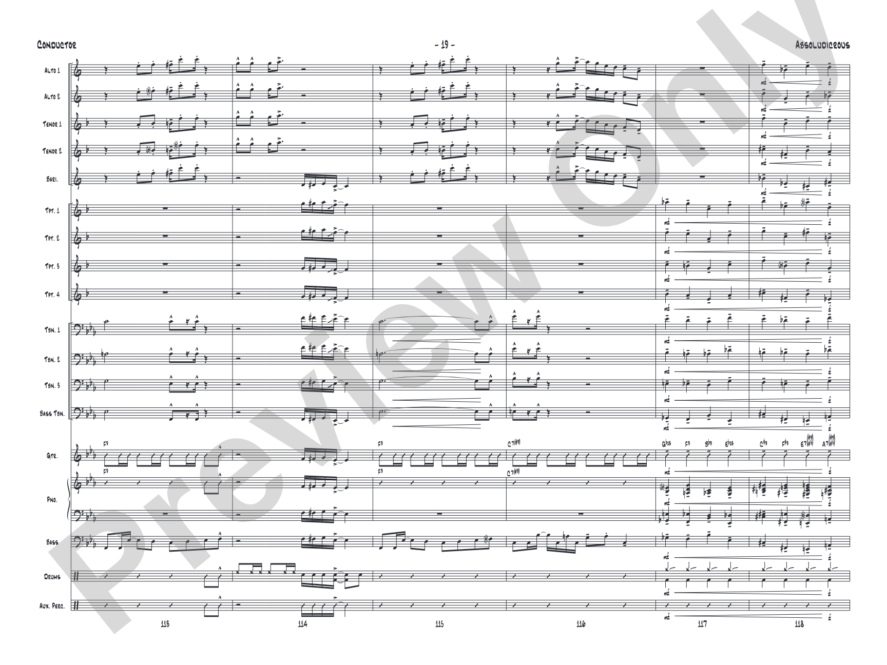 Absoludicrous: Jazz Ensemble Conductor Score & Parts