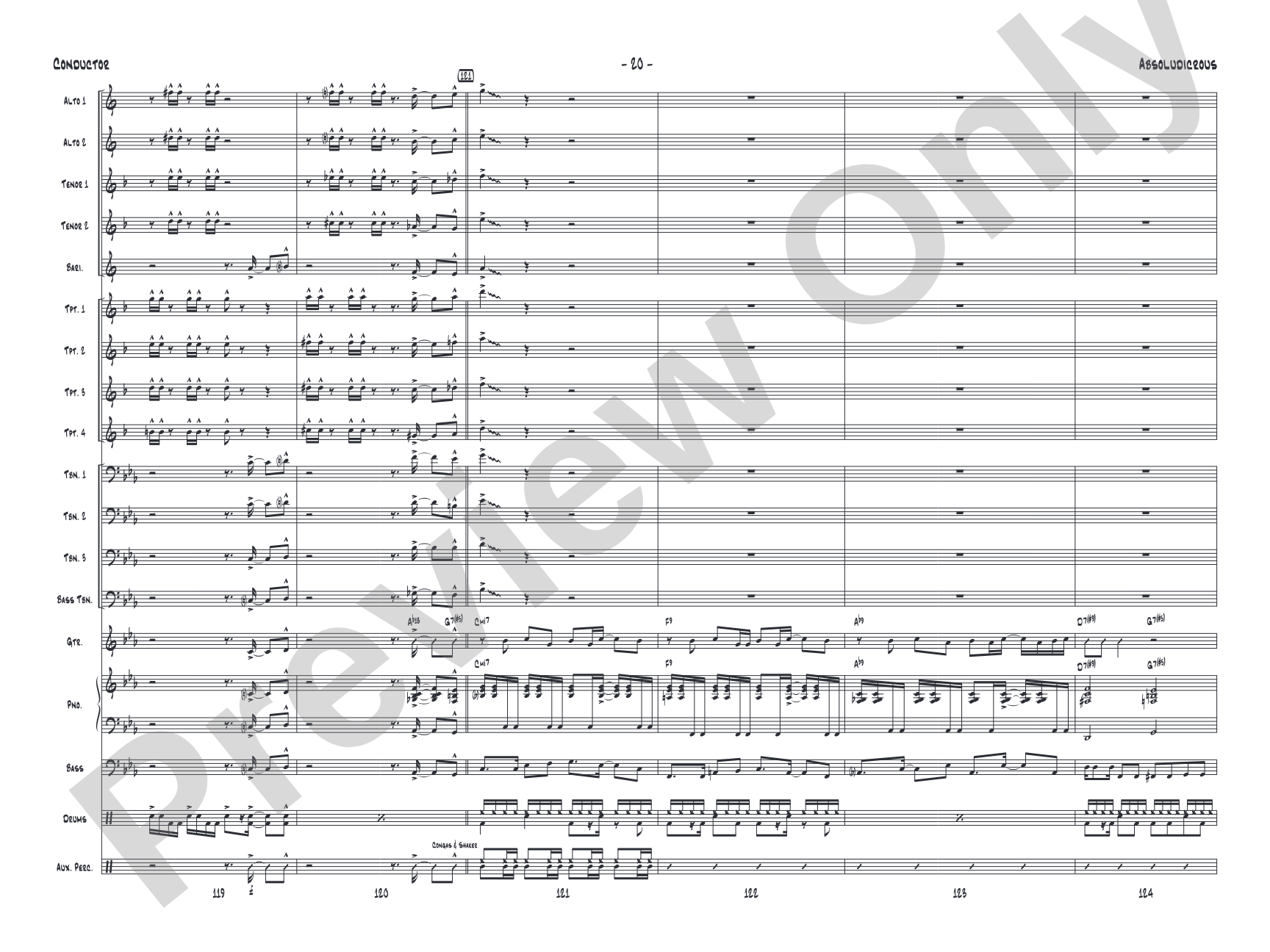 Absoludicrous: Jazz Ensemble Conductor Score & Parts