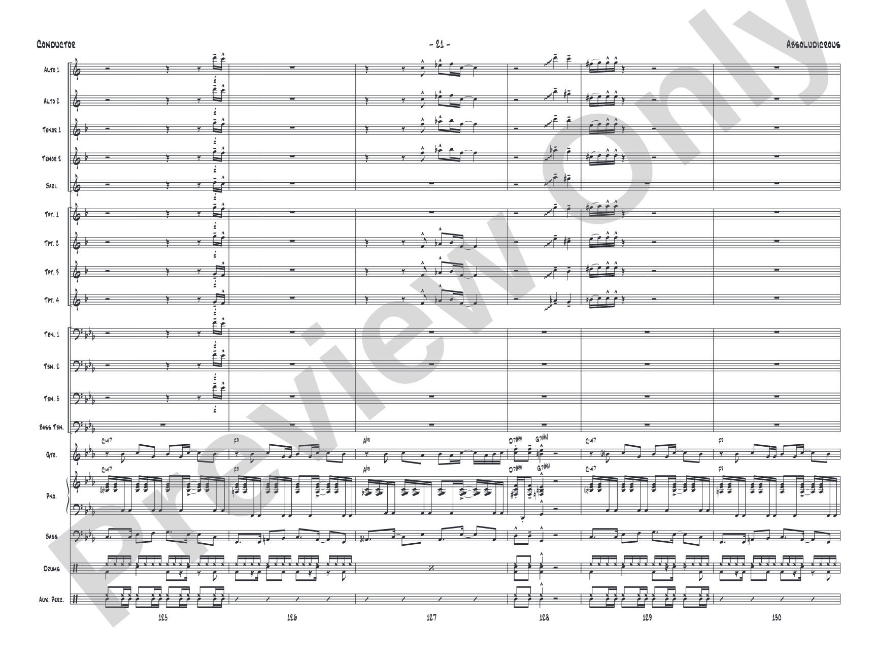 Absoludicrous: Jazz Ensemble Conductor Score & Parts