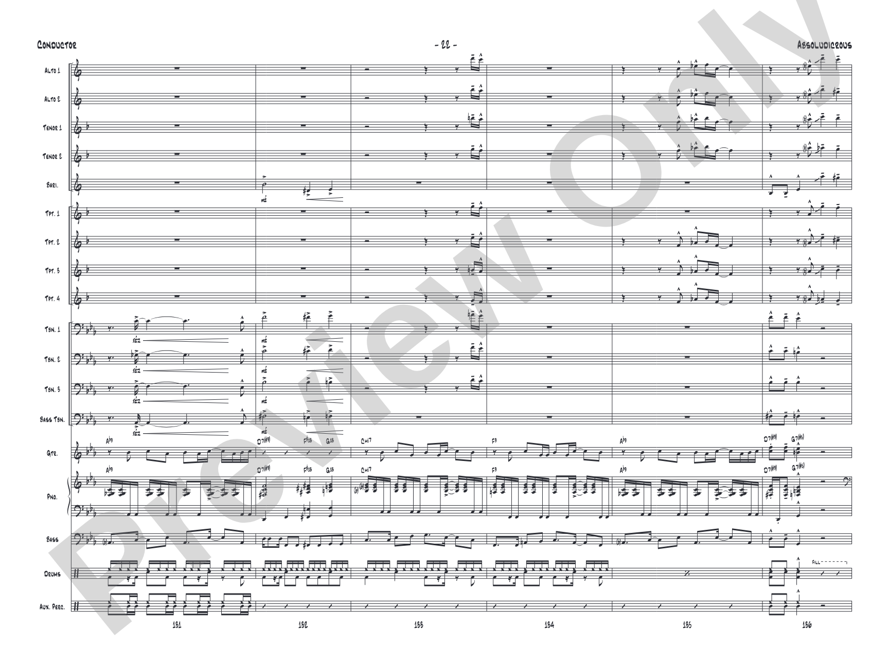 Absoludicrous: Jazz Ensemble Conductor Score & Parts
