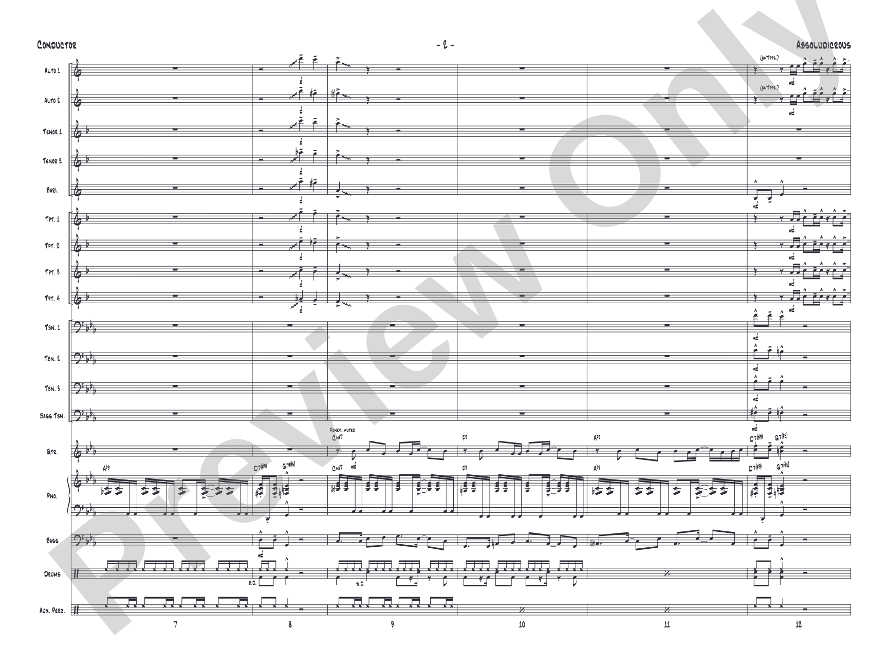 Absoludicrous: Jazz Ensemble Conductor Score & Parts
