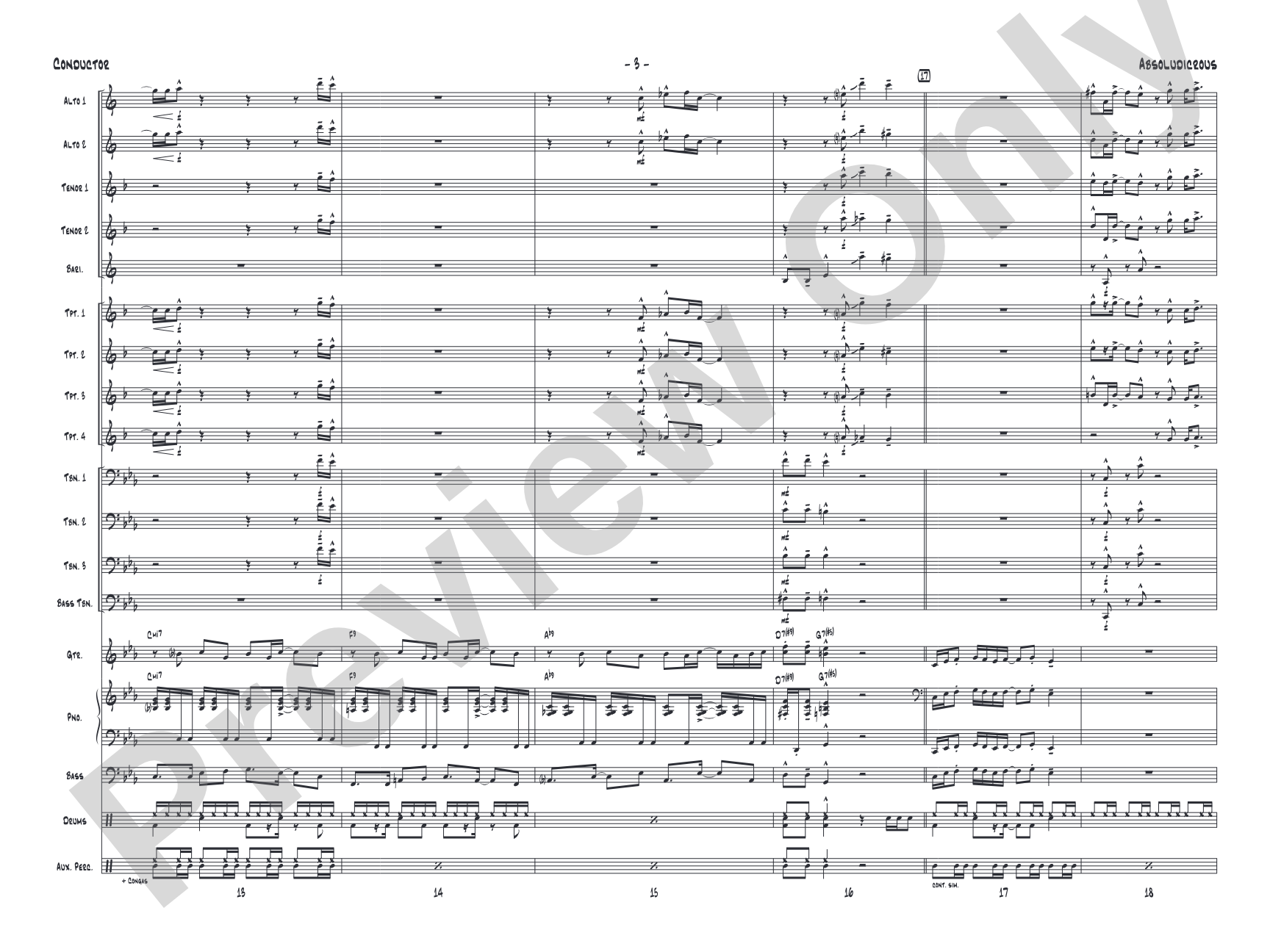 Absoludicrous: Jazz Ensemble Conductor Score & Parts