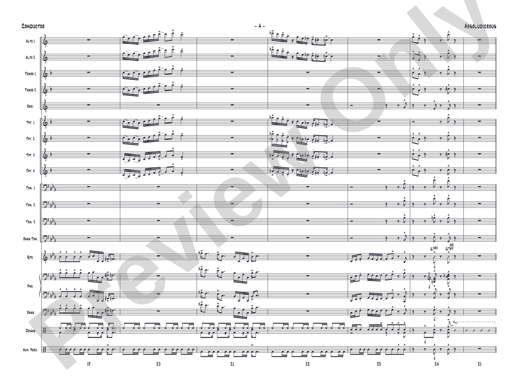 Absoludicrous: Jazz Ensemble Conductor Score & Parts