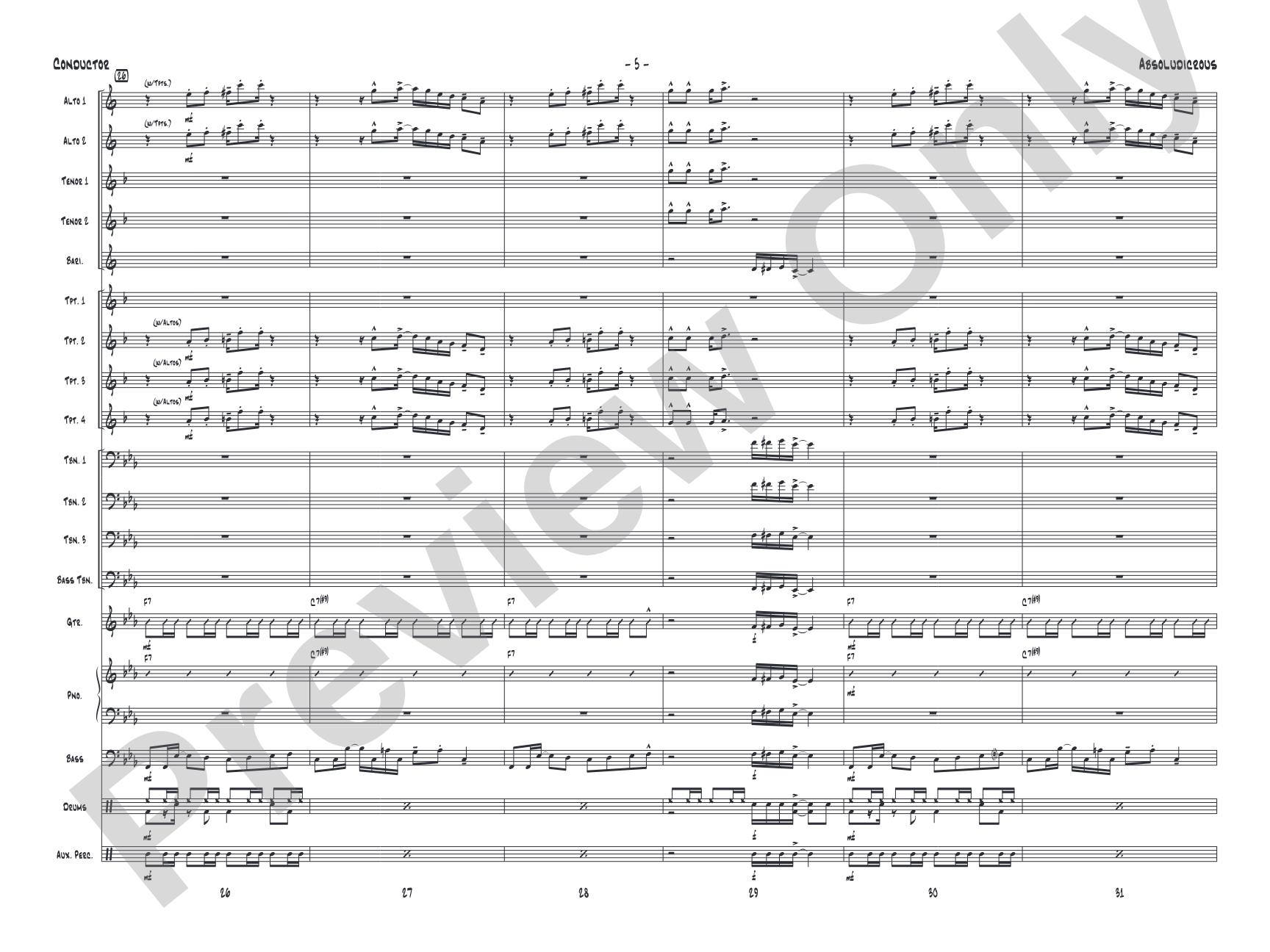 Absoludicrous: Jazz Ensemble Conductor Score & Parts