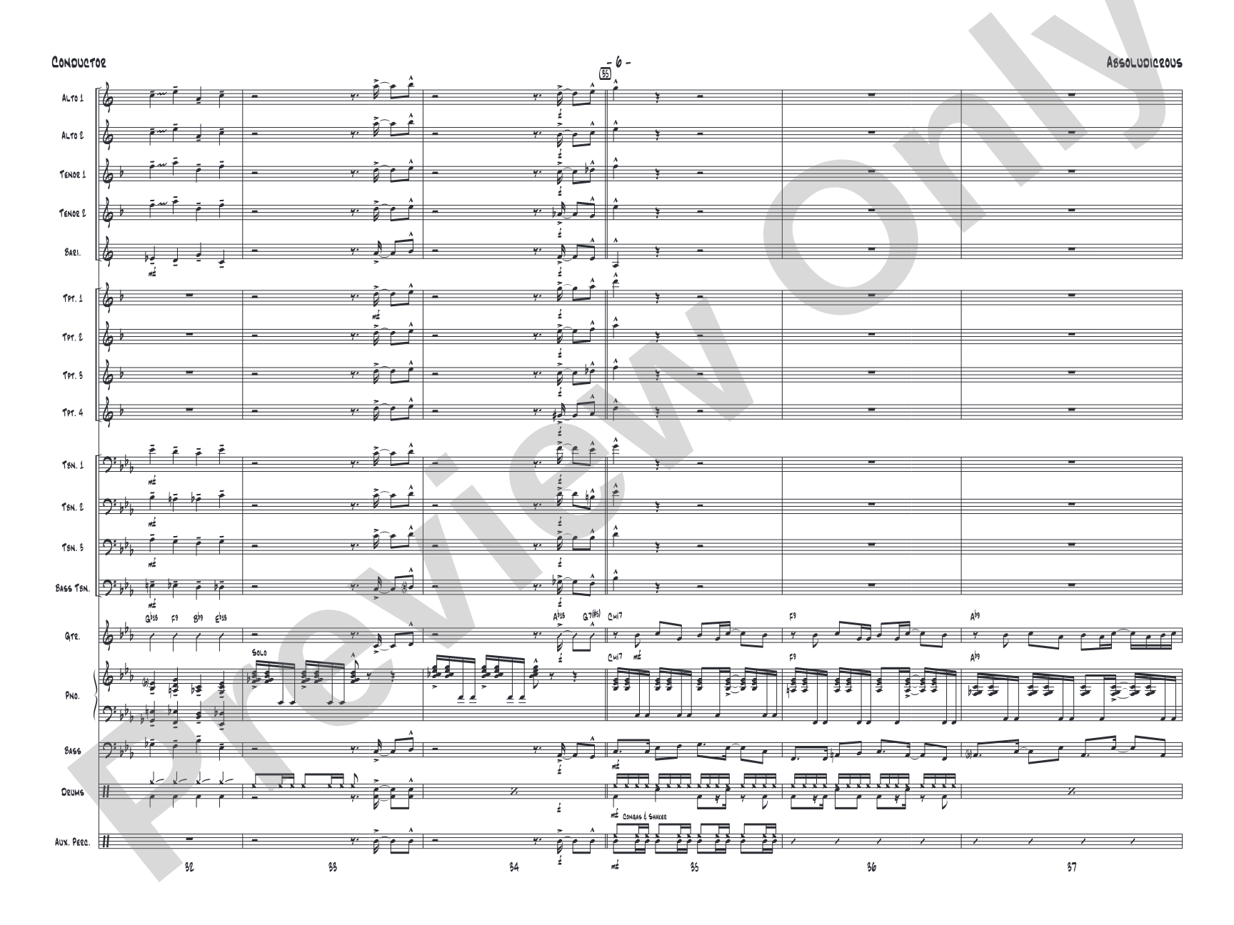 Absoludicrous: Jazz Ensemble Conductor Score & Parts