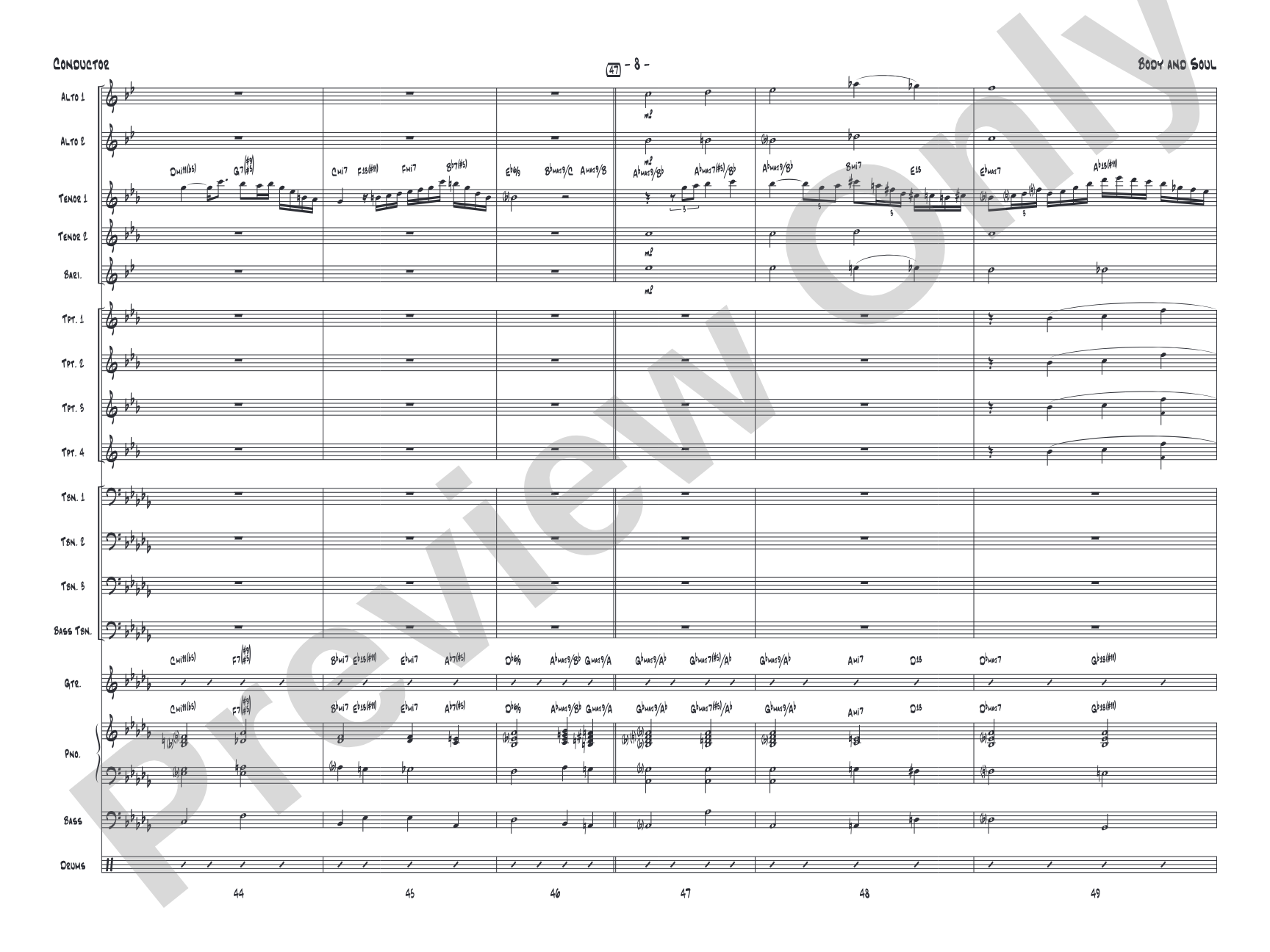 Body and Soul: Jazz Ensemble Conductor Score & Parts