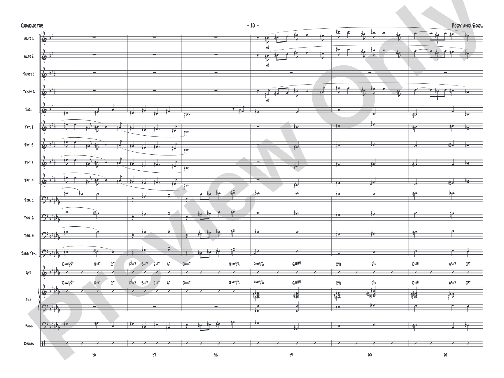 Body and Soul: Jazz Ensemble Conductor Score & Parts