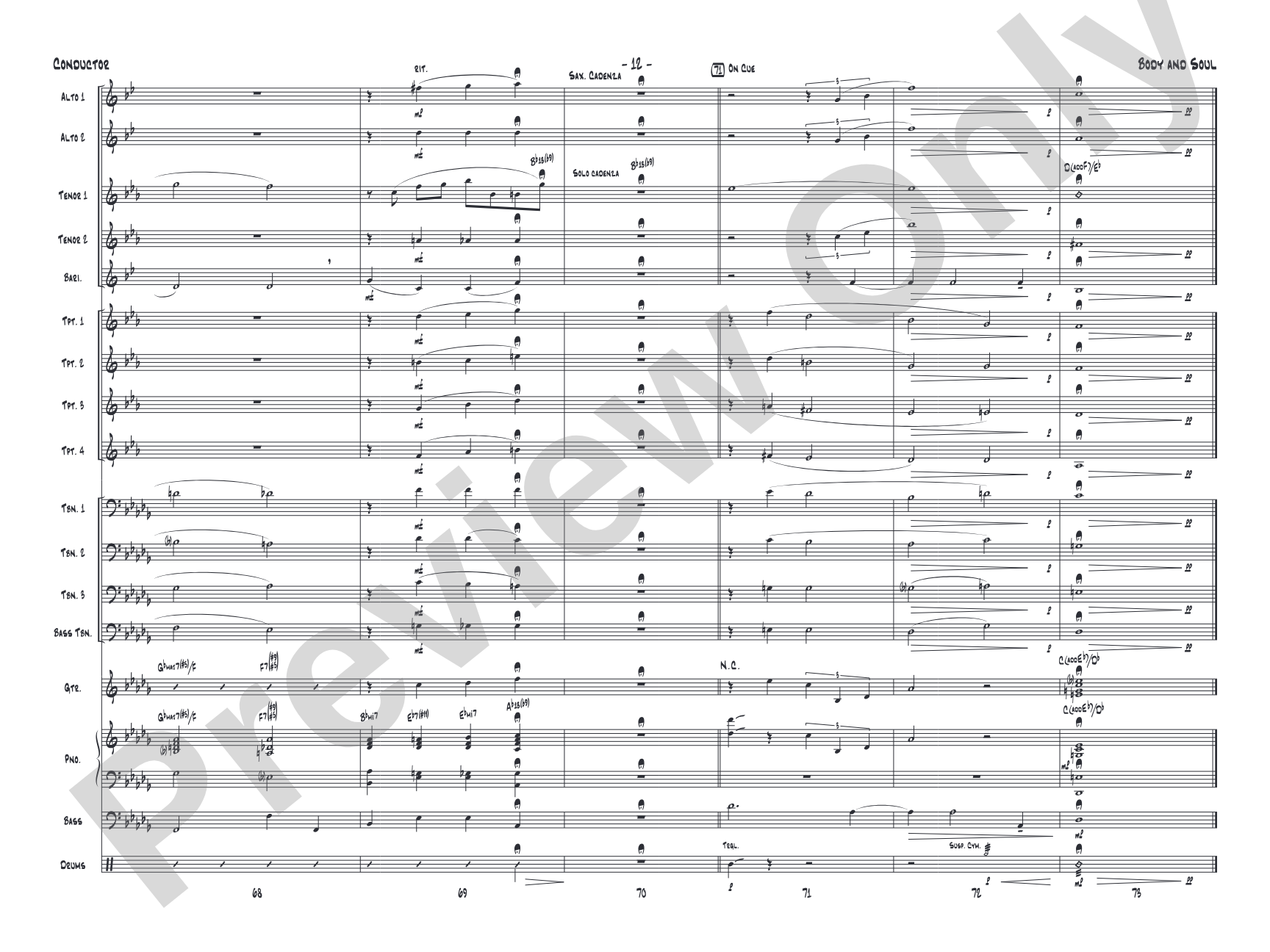 Body and Soul: Jazz Ensemble Conductor Score & Parts