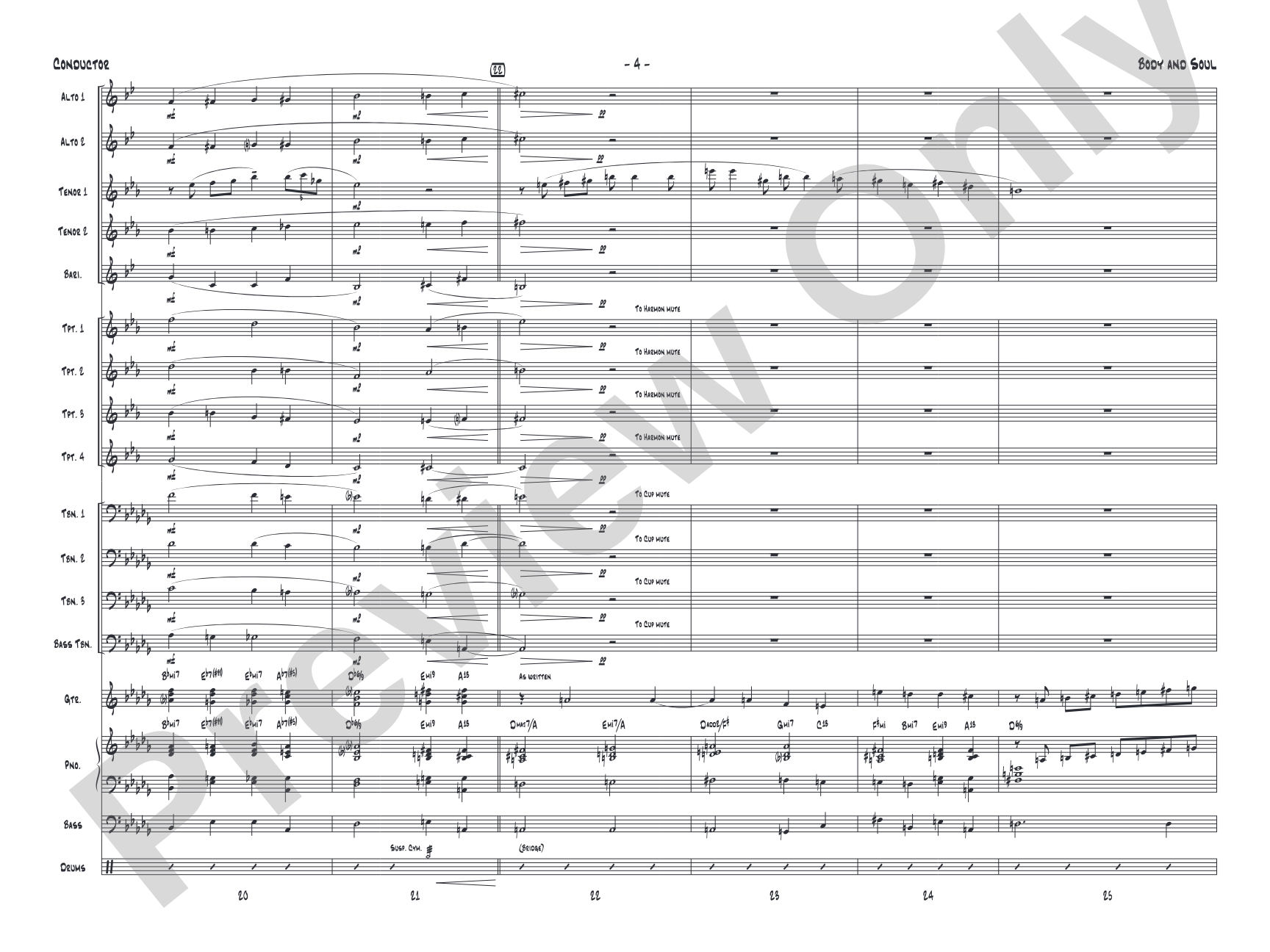 Body and Soul: Jazz Ensemble Conductor Score & Parts