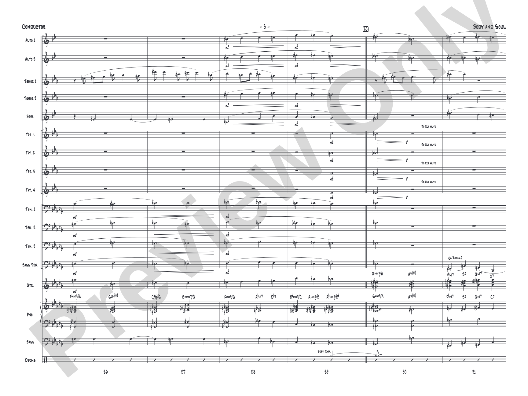 Body and Soul: Jazz Ensemble Conductor Score & Parts