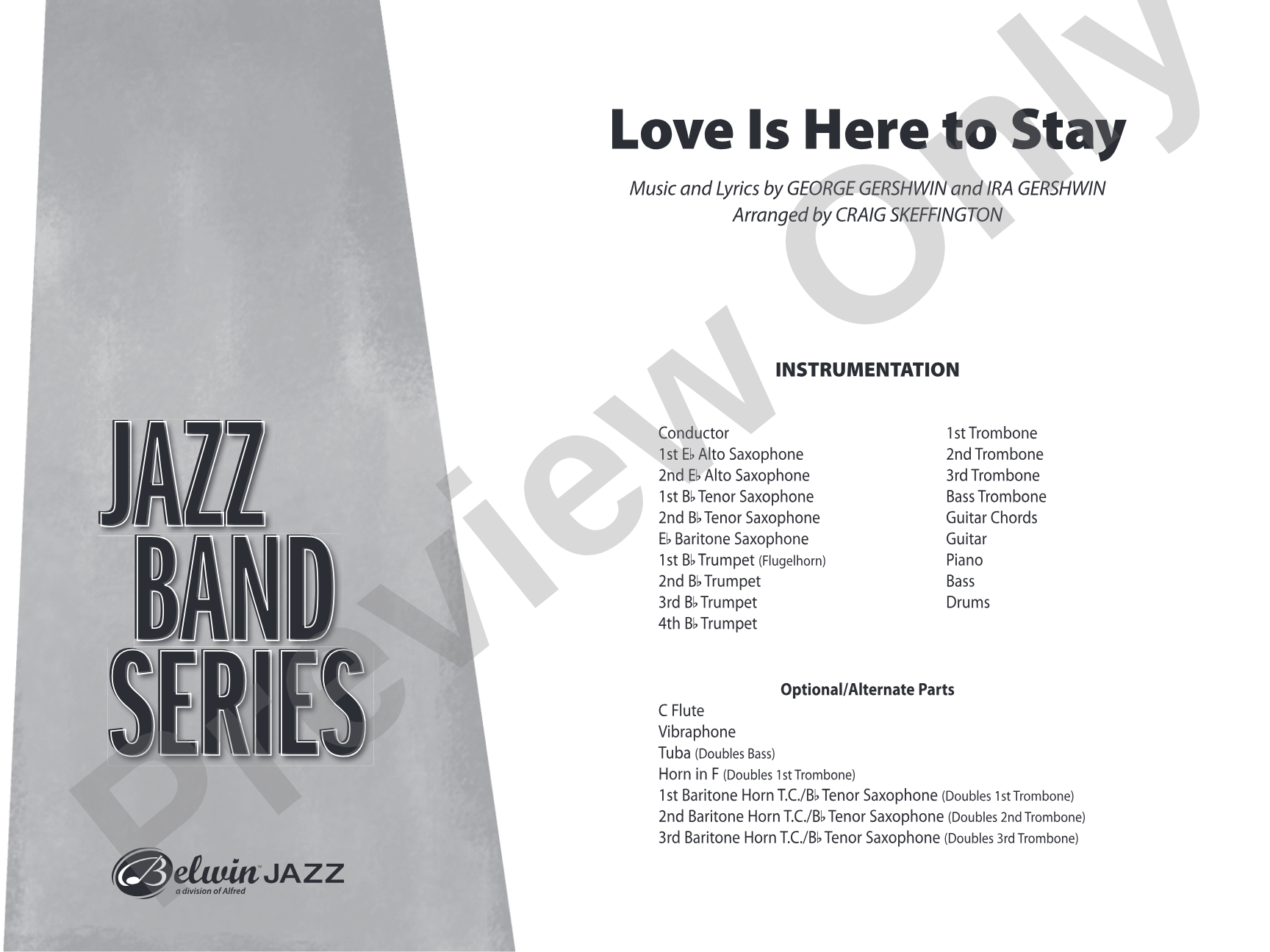 Love Is Here to Stay: Jazz Ensemble Conductor Score & Parts