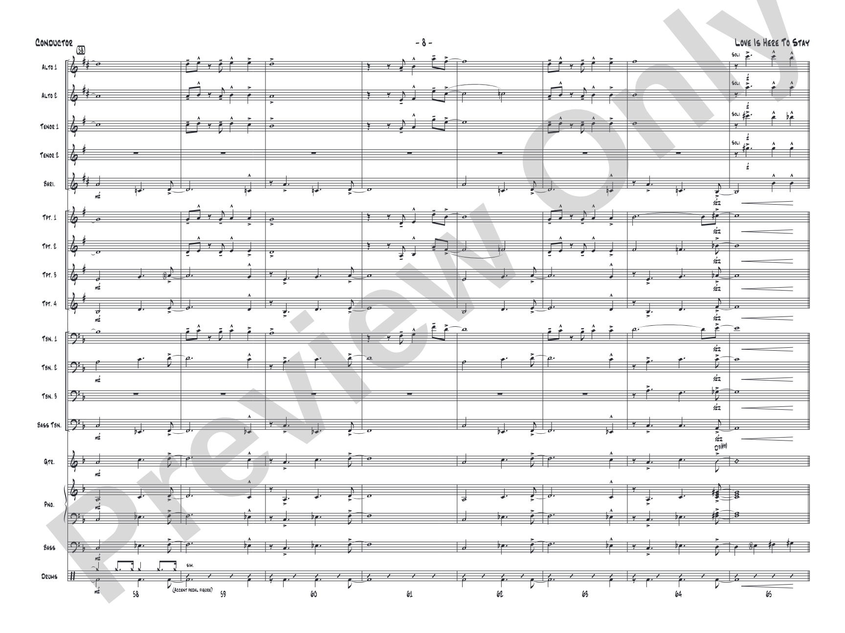 Love Is Here to Stay: Jazz Ensemble Conductor Score & Parts