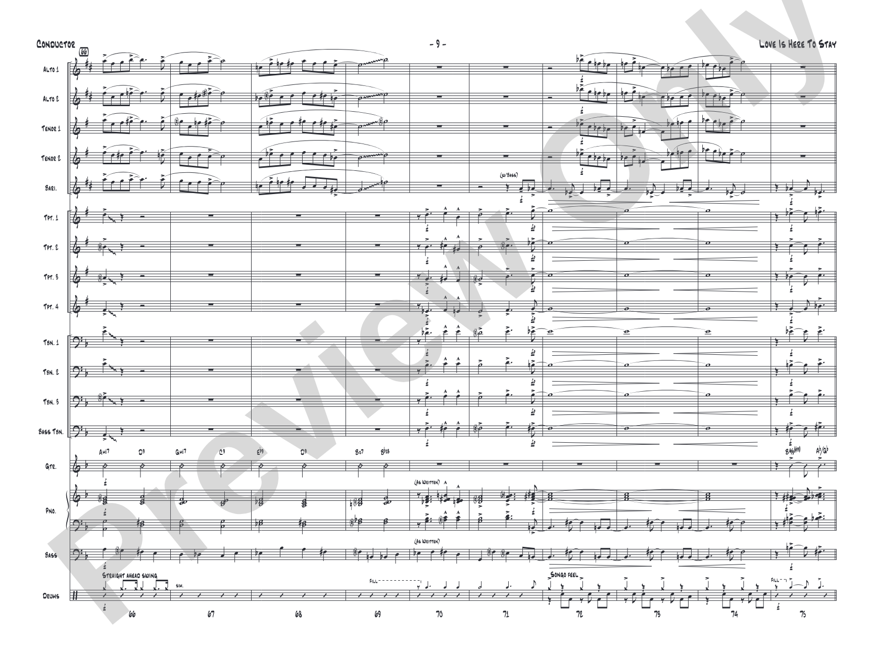 Love Is Here to Stay: Jazz Ensemble Conductor Score & Parts