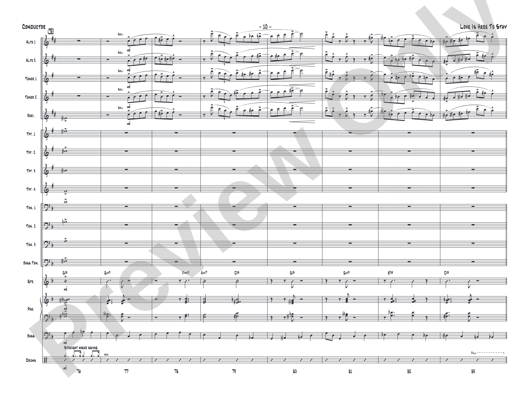 Love Is Here to Stay: Jazz Ensemble Conductor Score & Parts