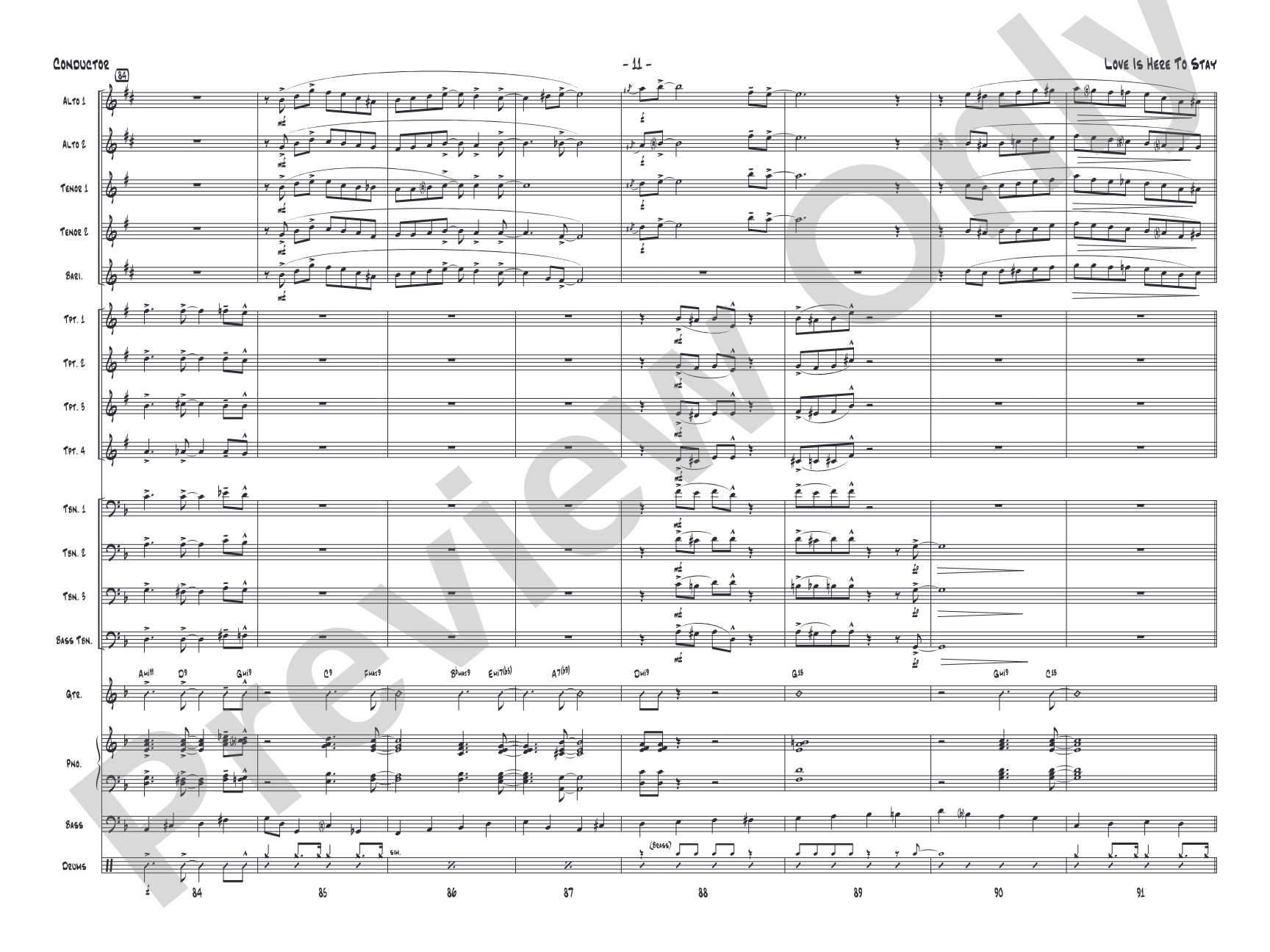 Love Is Here to Stay: Jazz Ensemble Conductor Score & Parts