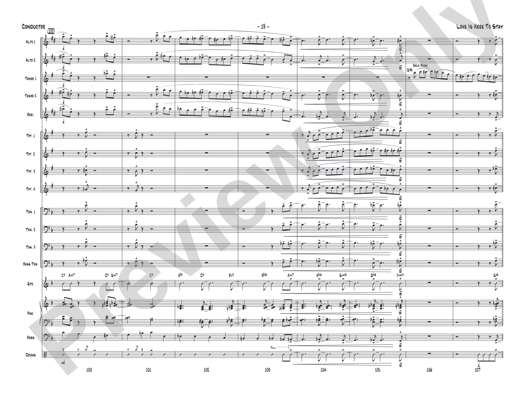 Love Is Here to Stay: Jazz Ensemble Conductor Score & Parts