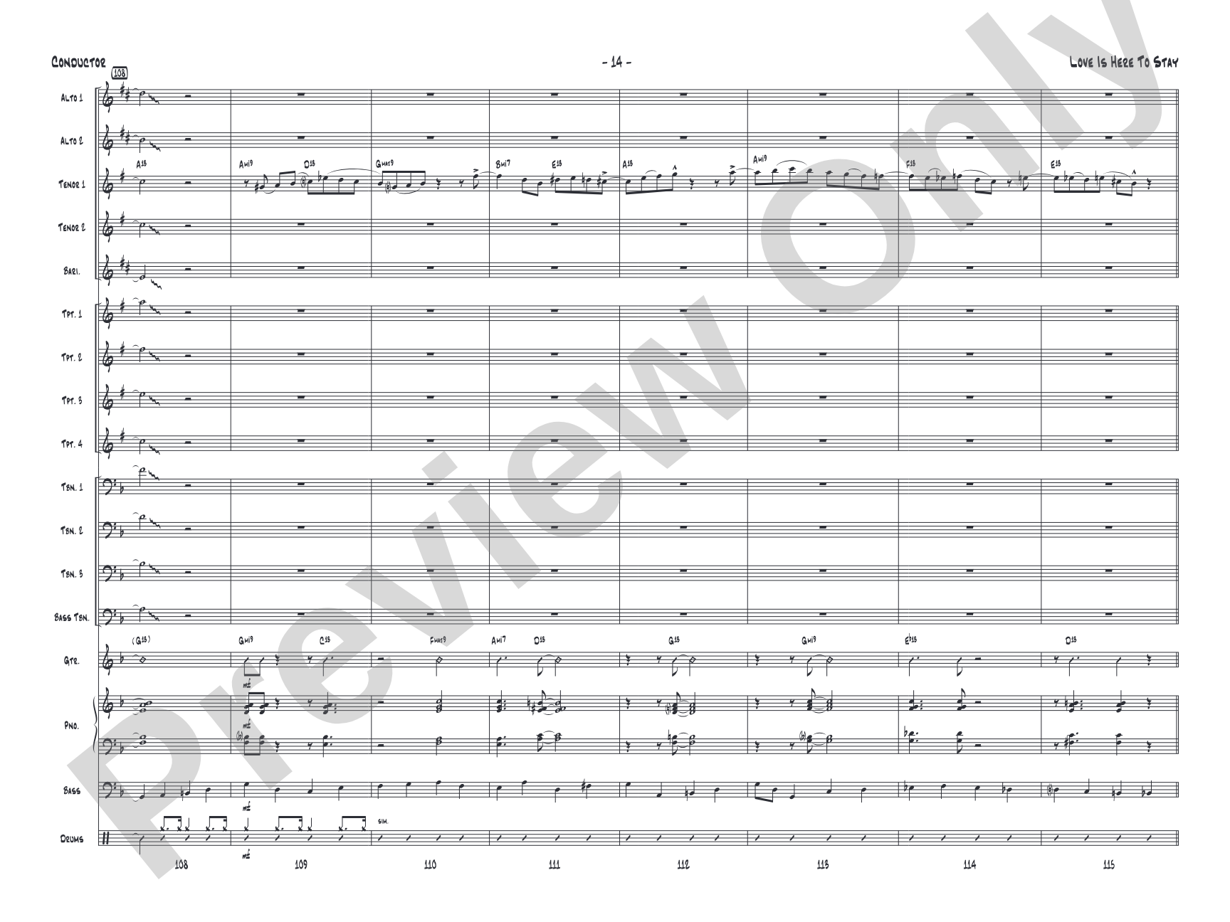 Love Is Here to Stay: Jazz Ensemble Conductor Score & Parts
