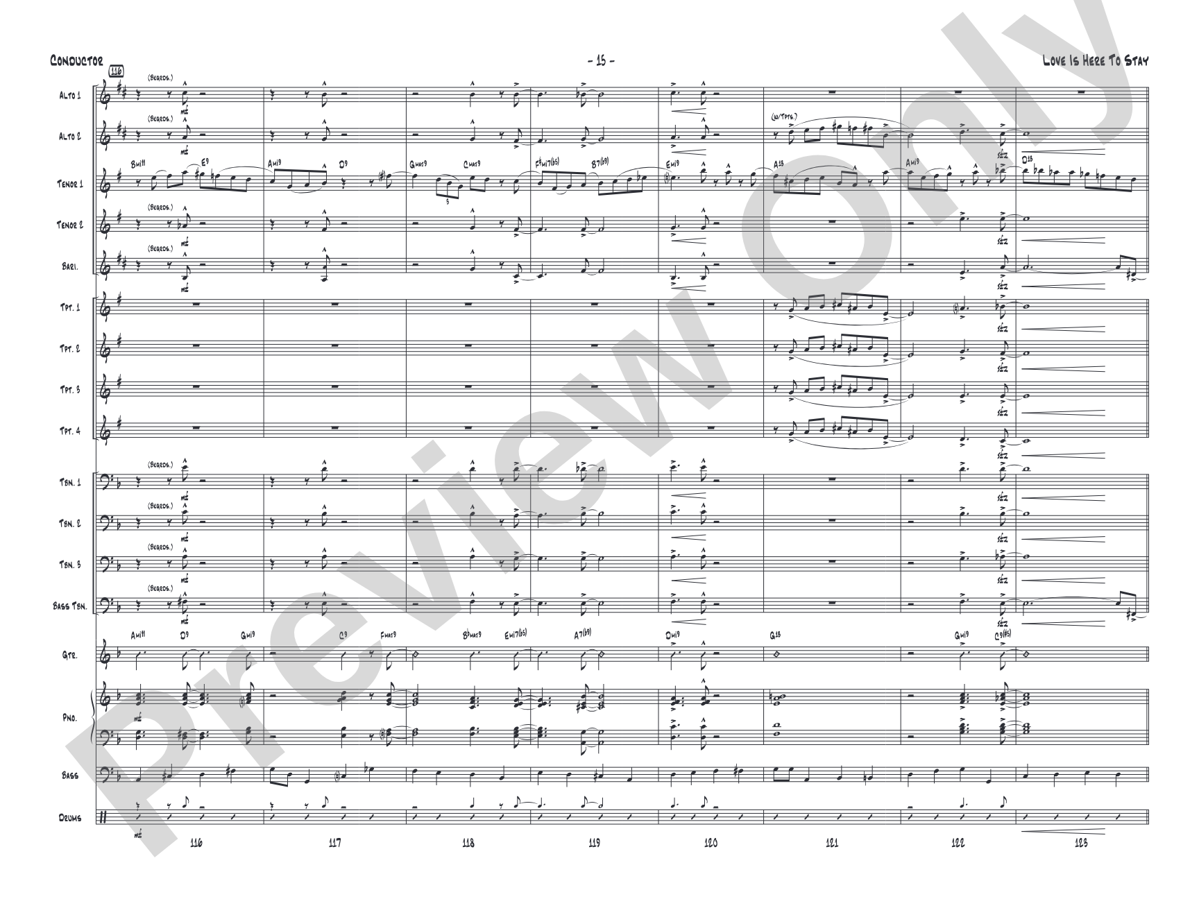 Love Is Here to Stay: Jazz Ensemble Conductor Score & Parts