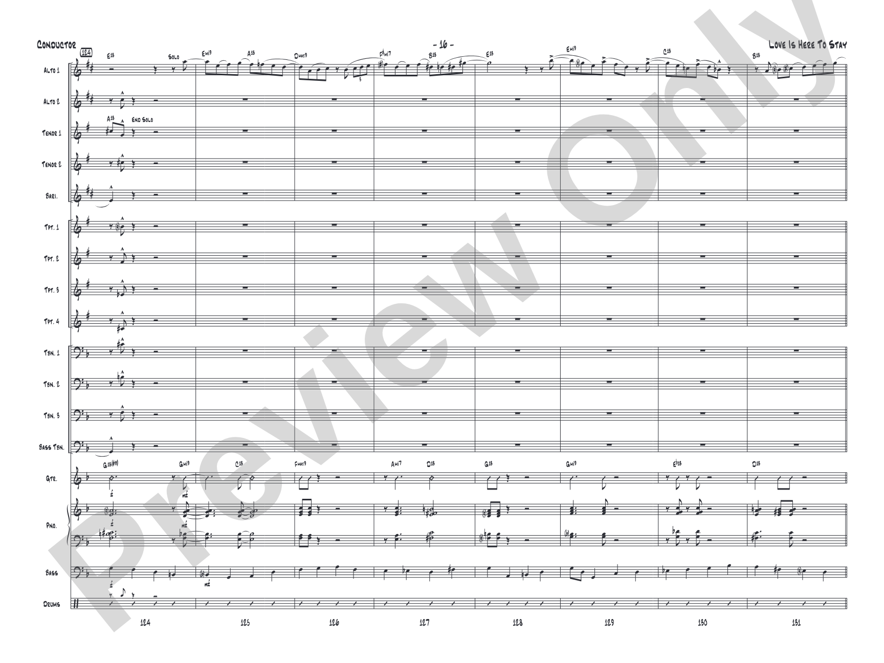Love Is Here to Stay: Jazz Ensemble Conductor Score & Parts
