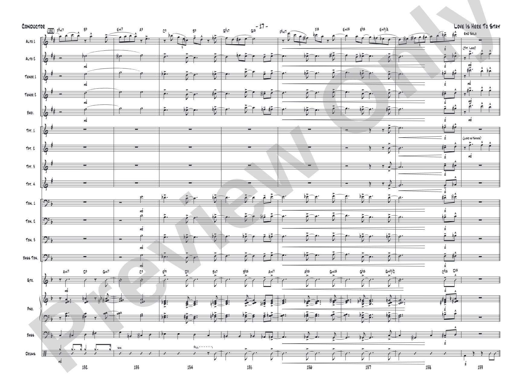 Love Is Here to Stay: Jazz Ensemble Conductor Score & Parts