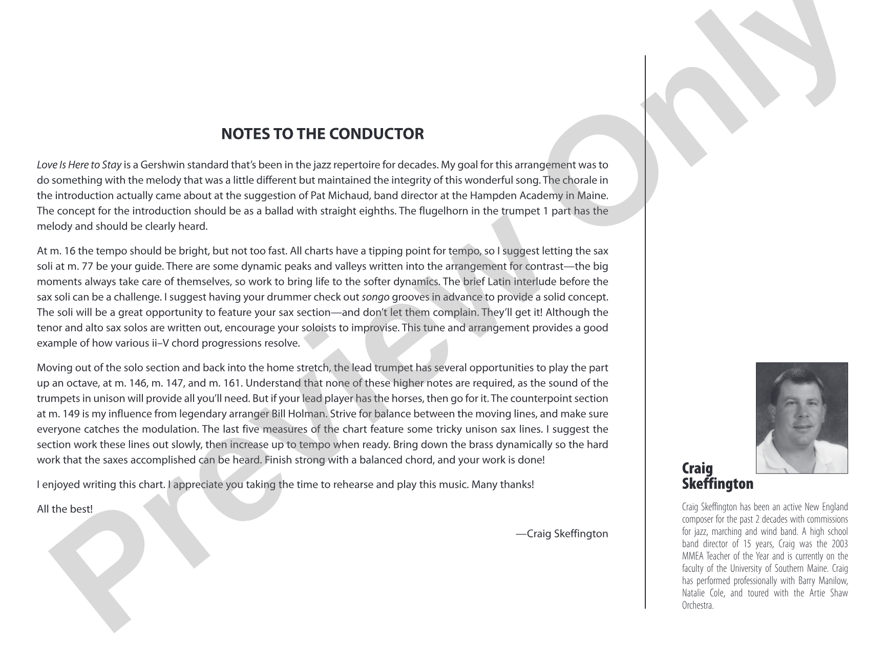 Love Is Here to Stay: Jazz Ensemble Conductor Score & Parts