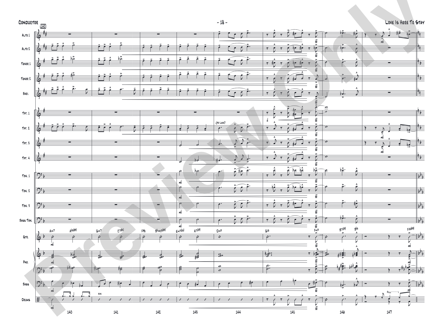 Love Is Here to Stay: Jazz Ensemble Conductor Score & Parts