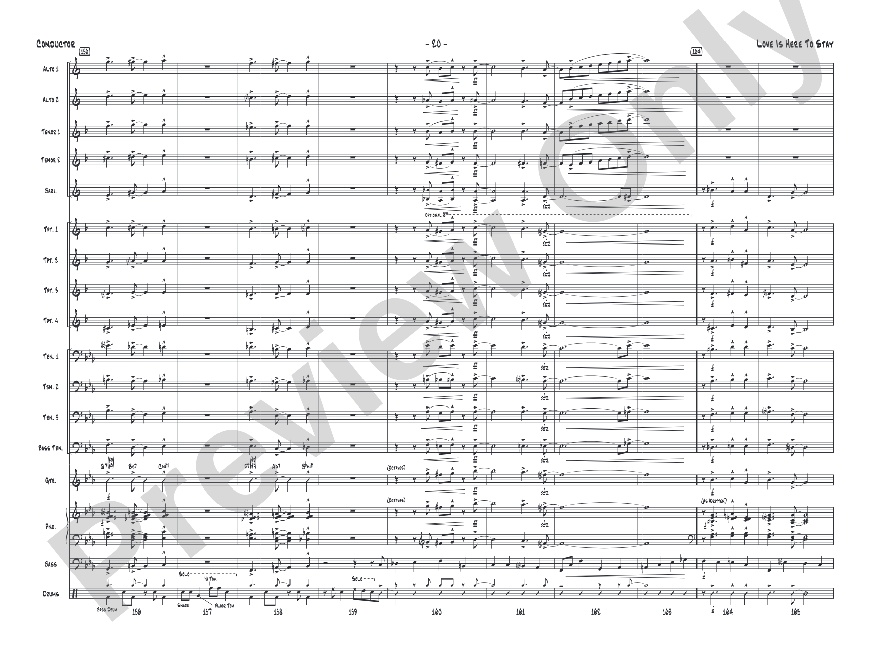 Love Is Here to Stay: Jazz Ensemble Conductor Score & Parts