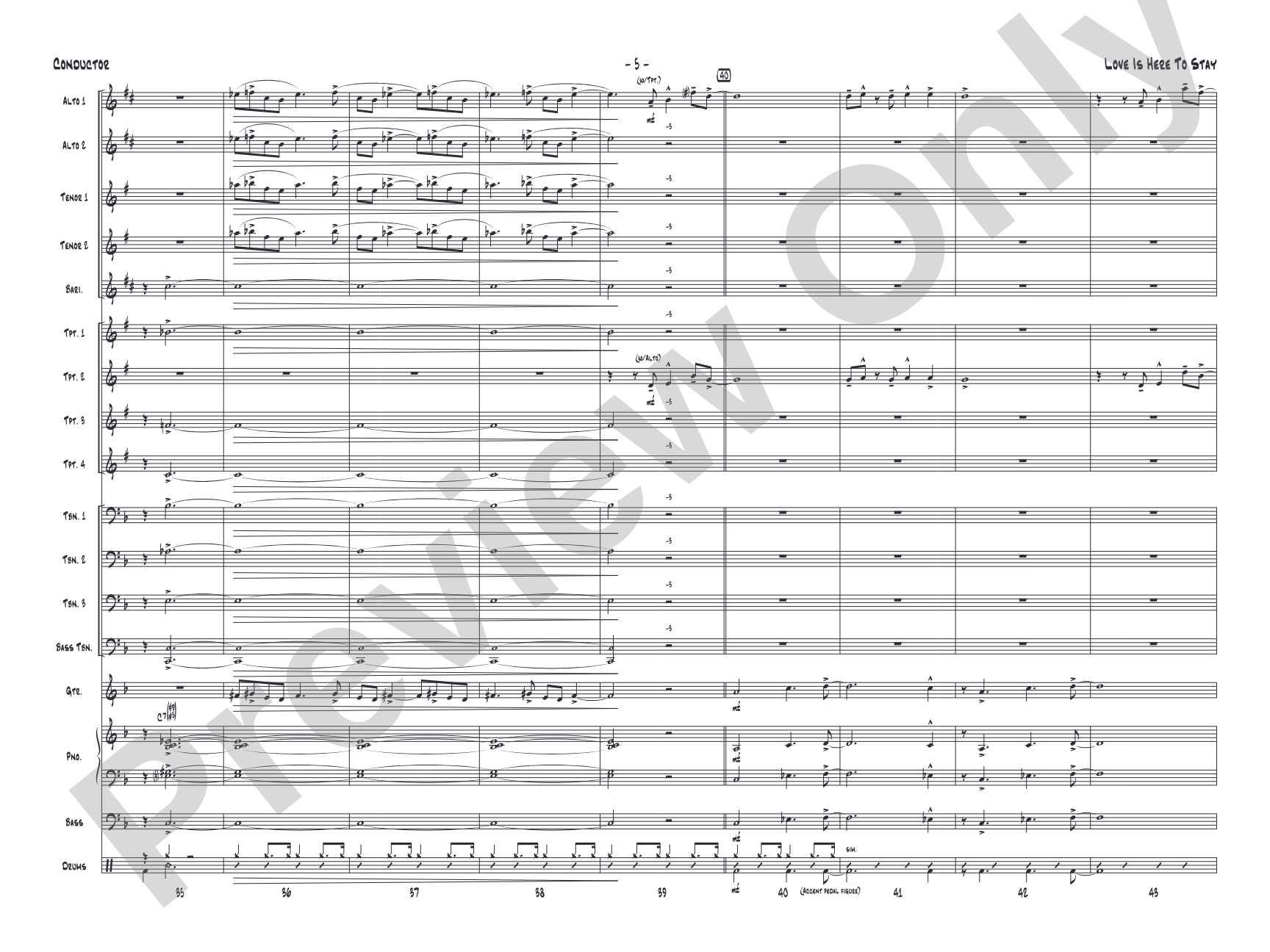 Love Is Here to Stay: Jazz Ensemble Conductor Score & Parts