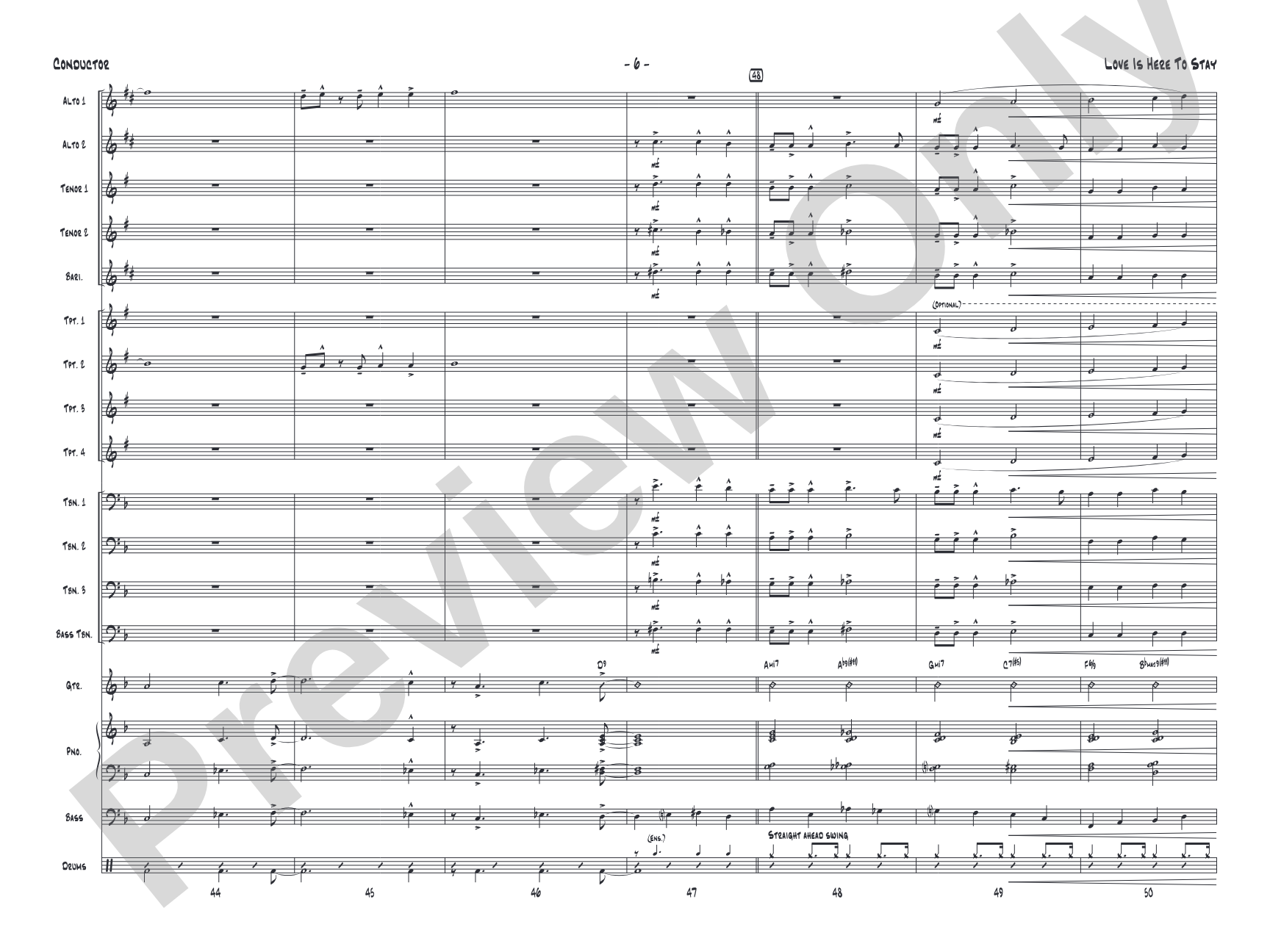 Love Is Here to Stay: Jazz Ensemble Conductor Score & Parts