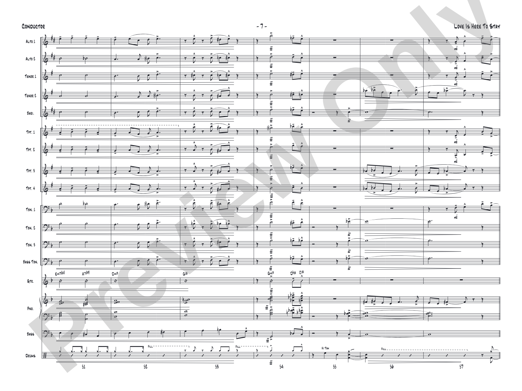 Love Is Here to Stay: Jazz Ensemble Conductor Score & Parts