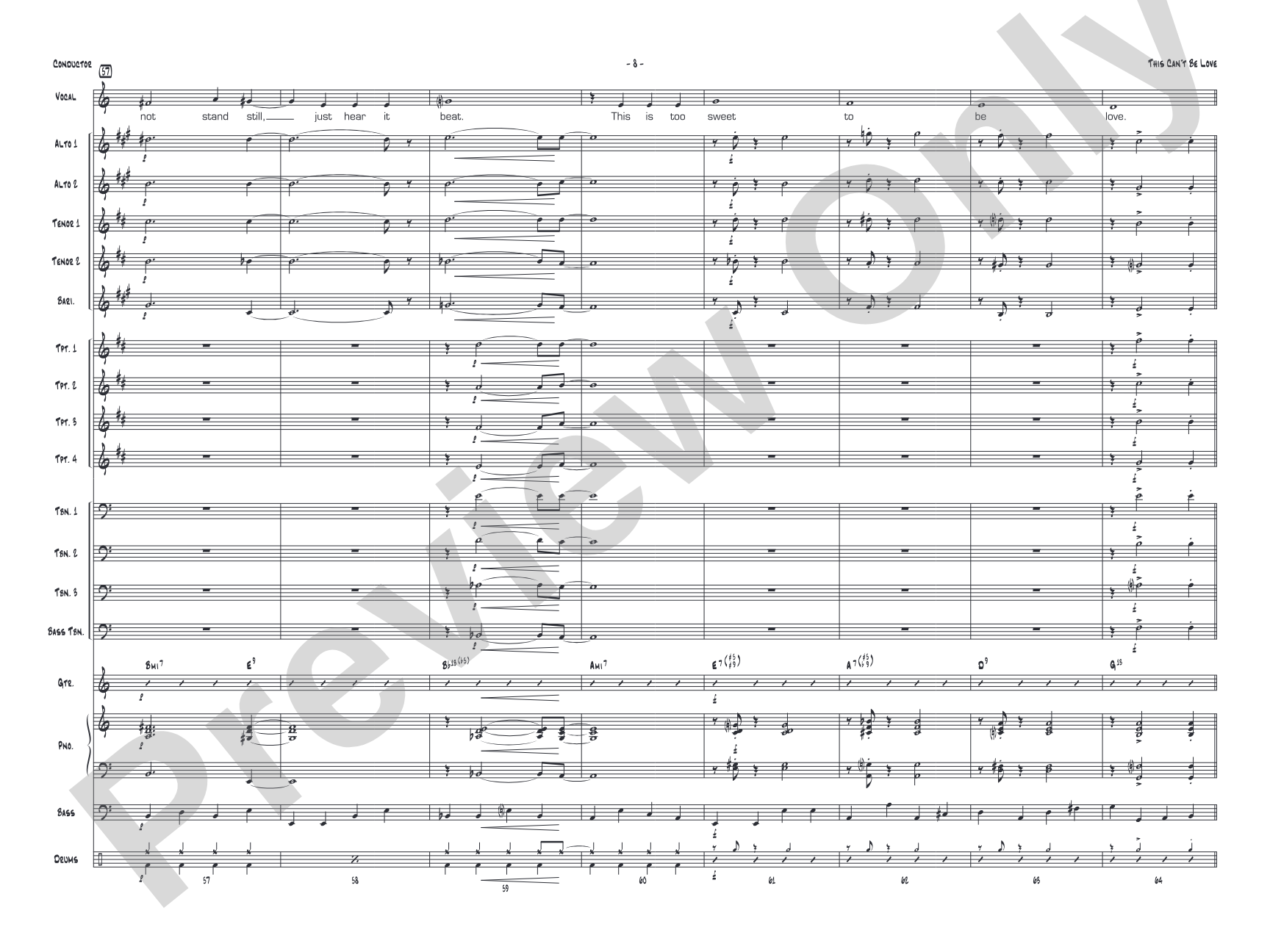 This Can't Be Love: Vocal Solo with Jazz Ensemble Conductor Score & Parts