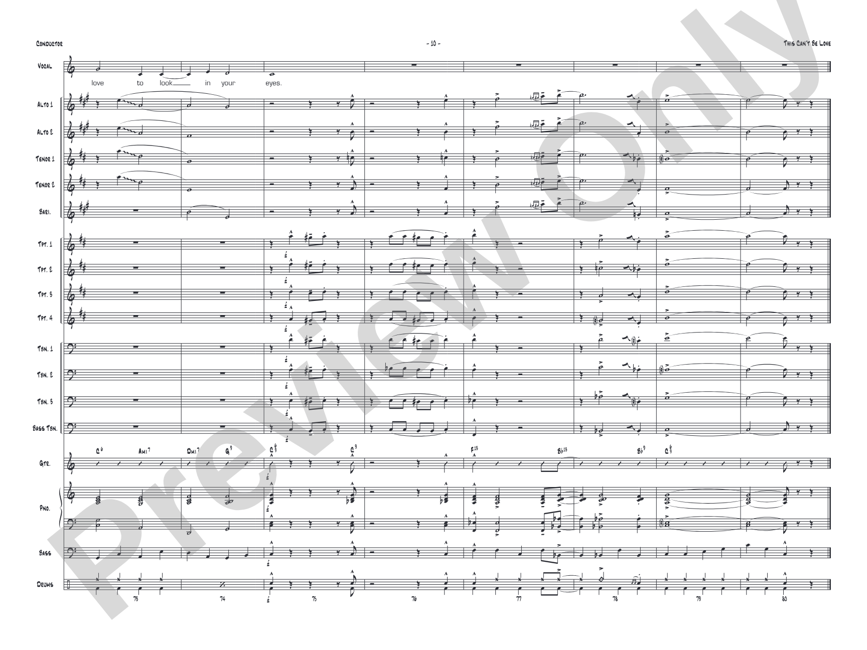 This Can't Be Love: Vocal Solo with Jazz Ensemble Conductor Score & Parts