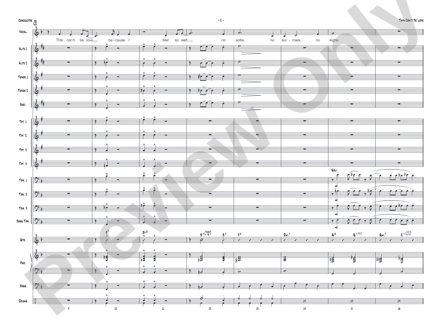 This Can't Be Love: Vocal Solo with Jazz Ensemble Conductor Score & Parts