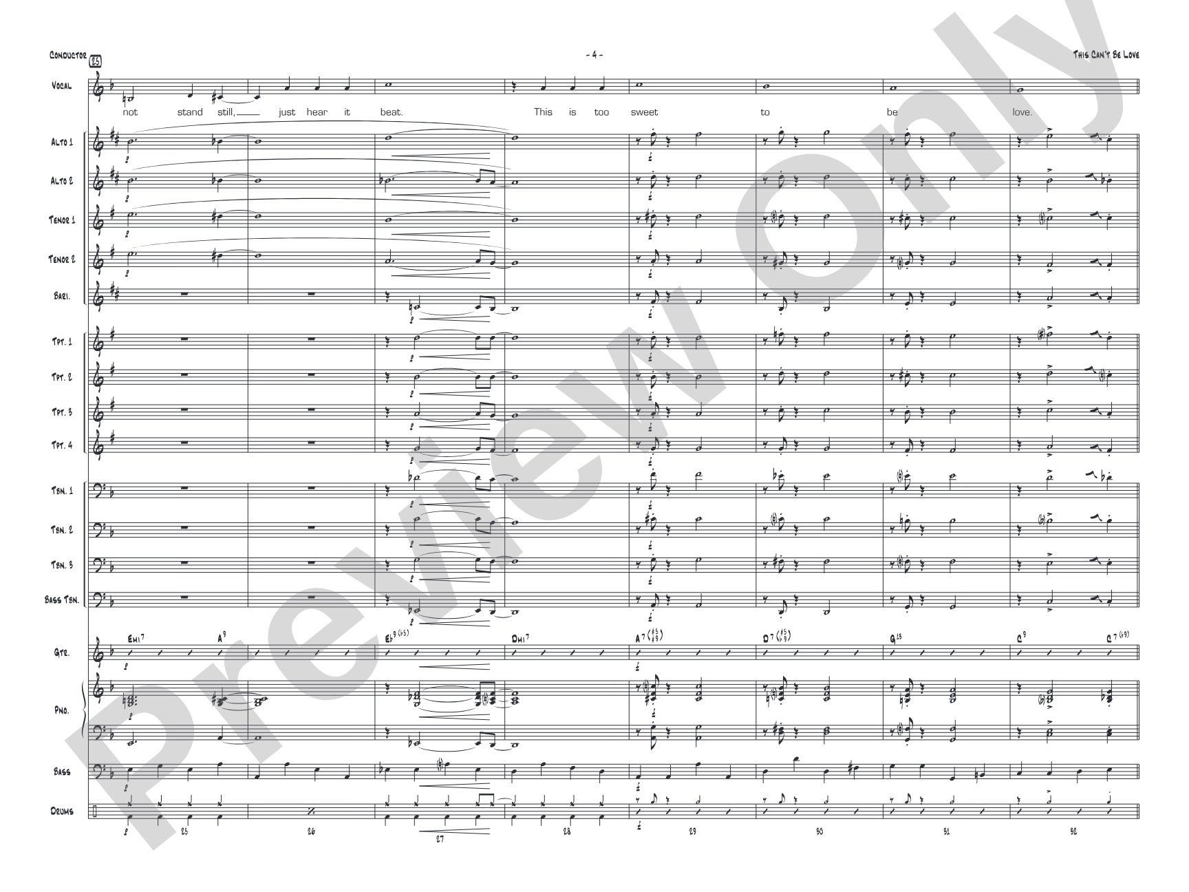 This Can't Be Love: Vocal Solo with Jazz Ensemble Conductor Score & Parts